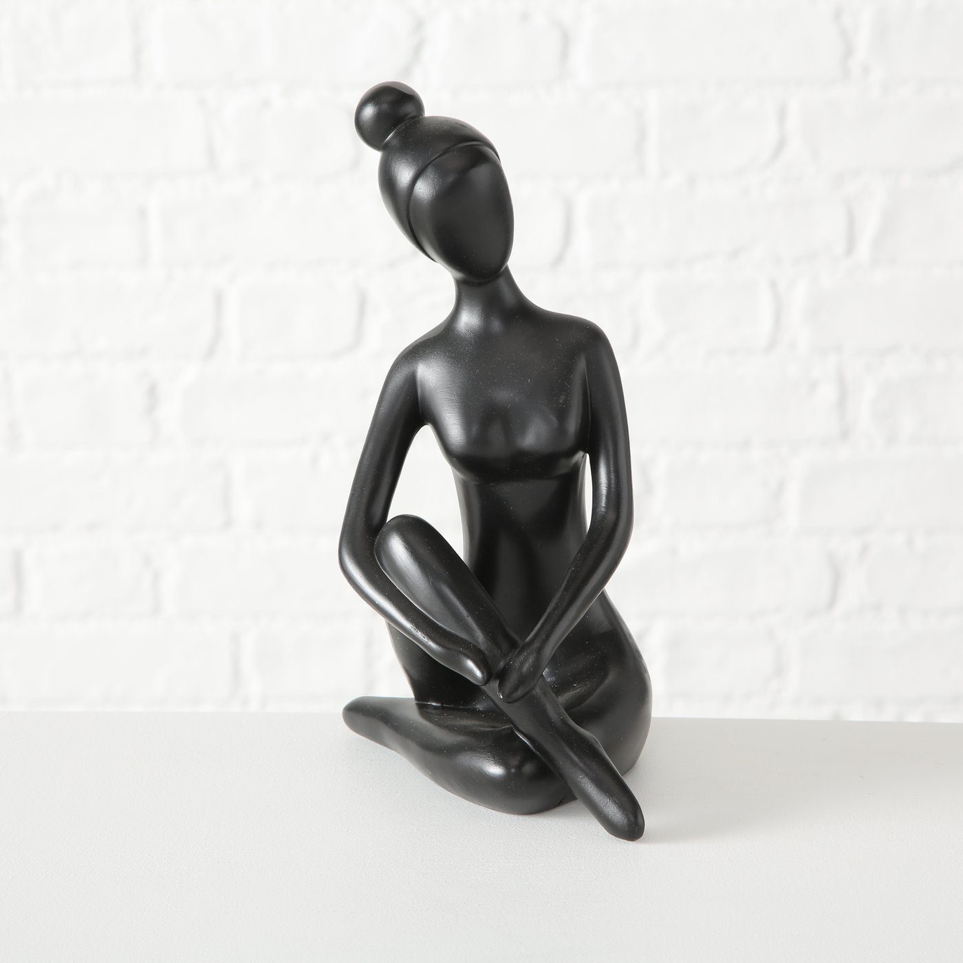 H30cm (3 aus Set Yoga St) in 3er BOLTZE Frauen Dekofigur Kunstharz GILDE schwarz
