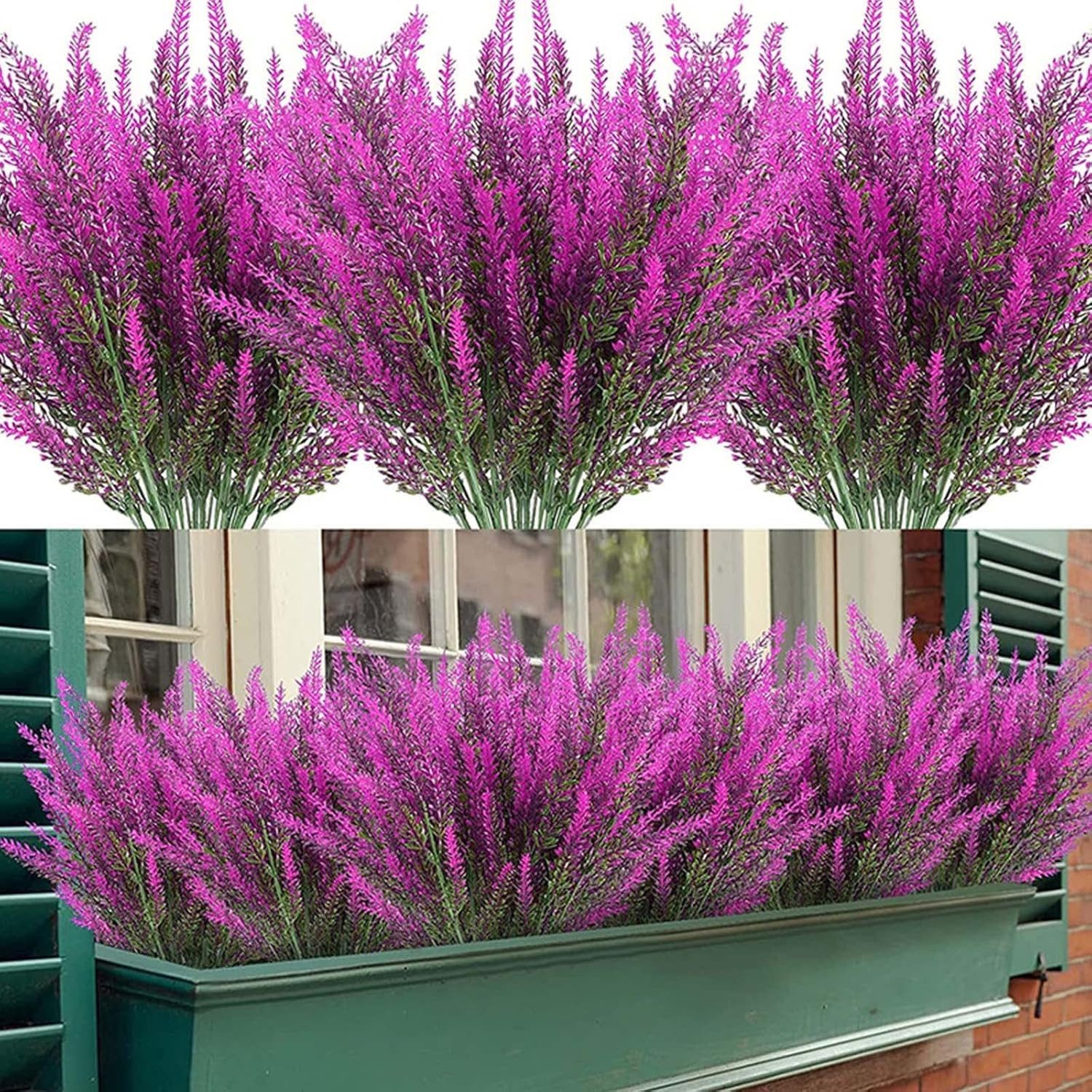 Kunstblumenstrauß 4 Bündel künstliche Lavendelsträuße, künstliche Lavendelblumen, Agger, Kunstlavendel, geeignet für Zuhause, Hochzeiten und Außendekorationen