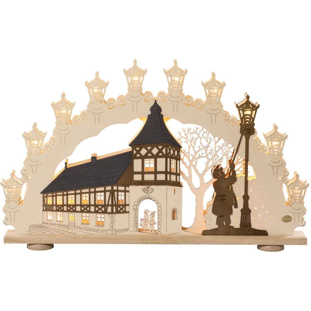 Saico GmbH Seiffen Lichterbogen XXL-3D-Lichterbogen "Alstadtromantik",10-flammig elektrisch