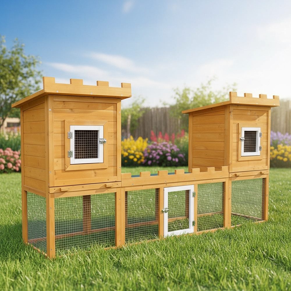 Mucola Kleintierkäfig Kleintierstall Hasenstall Freigehege Haus Schloss Kan günstig online kaufen