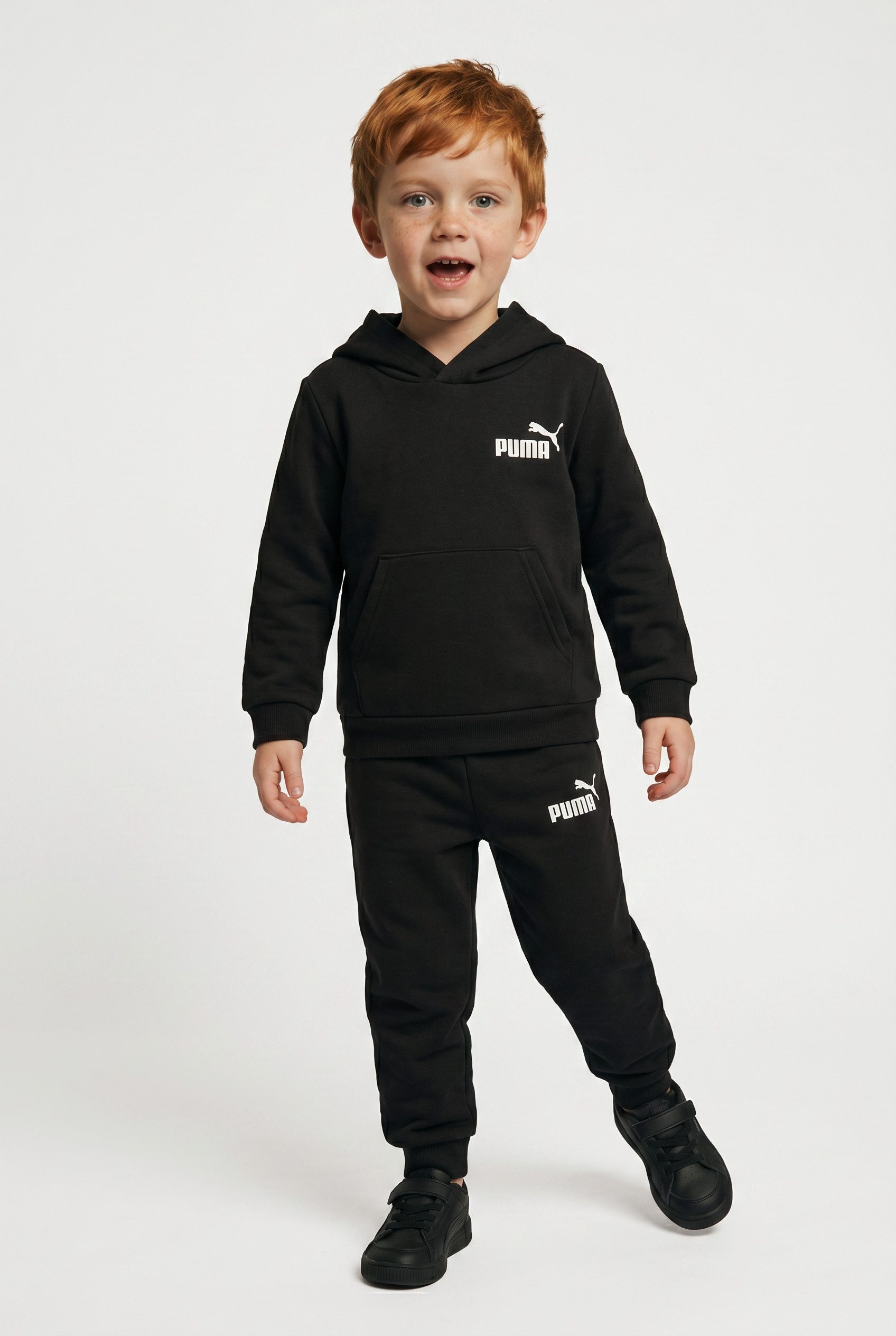 PUMA Trainingsanzug MINICATS LOUNGEWEAR SET FL INF (2-tlg), zweiteiliges Set, Regular Fit, mit Kapuze