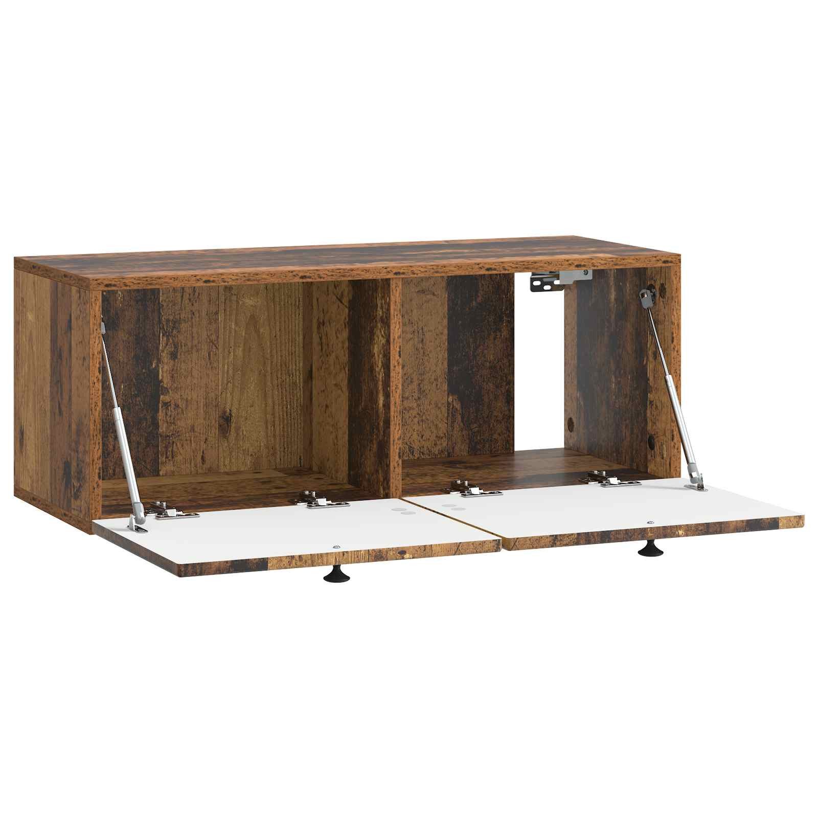 furnicato Kleiderschrank TV-Schrank Wandmontage 78,5 x 31 x 30 cm Altholz Medienboard mit 2 Schwenktüren und Stauraum für dein Wohnzimmer