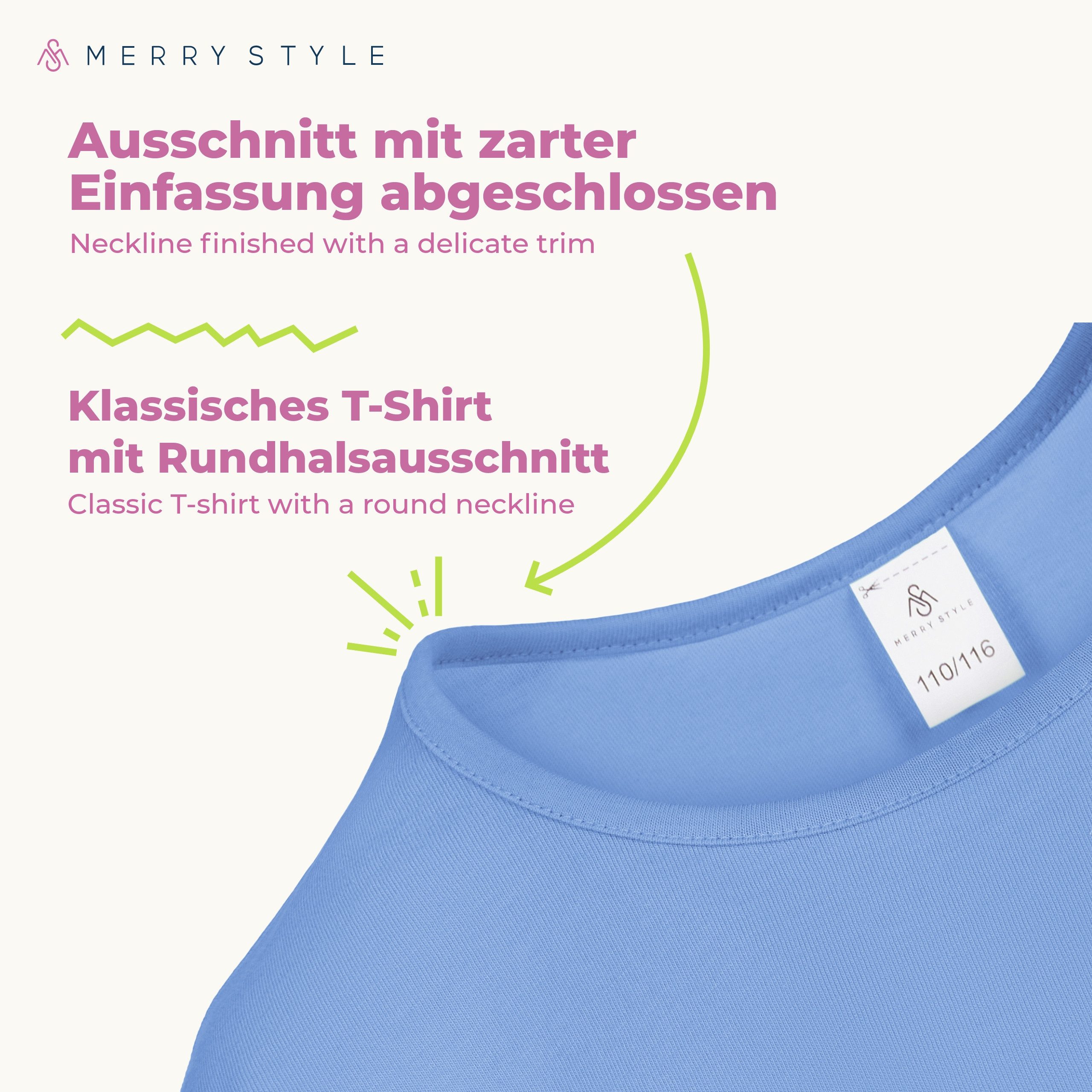 Merry Style T-Shirt für Mädchen aus weicher Baumwolle MS-468 (1-tlg) – Bild 5 von 5