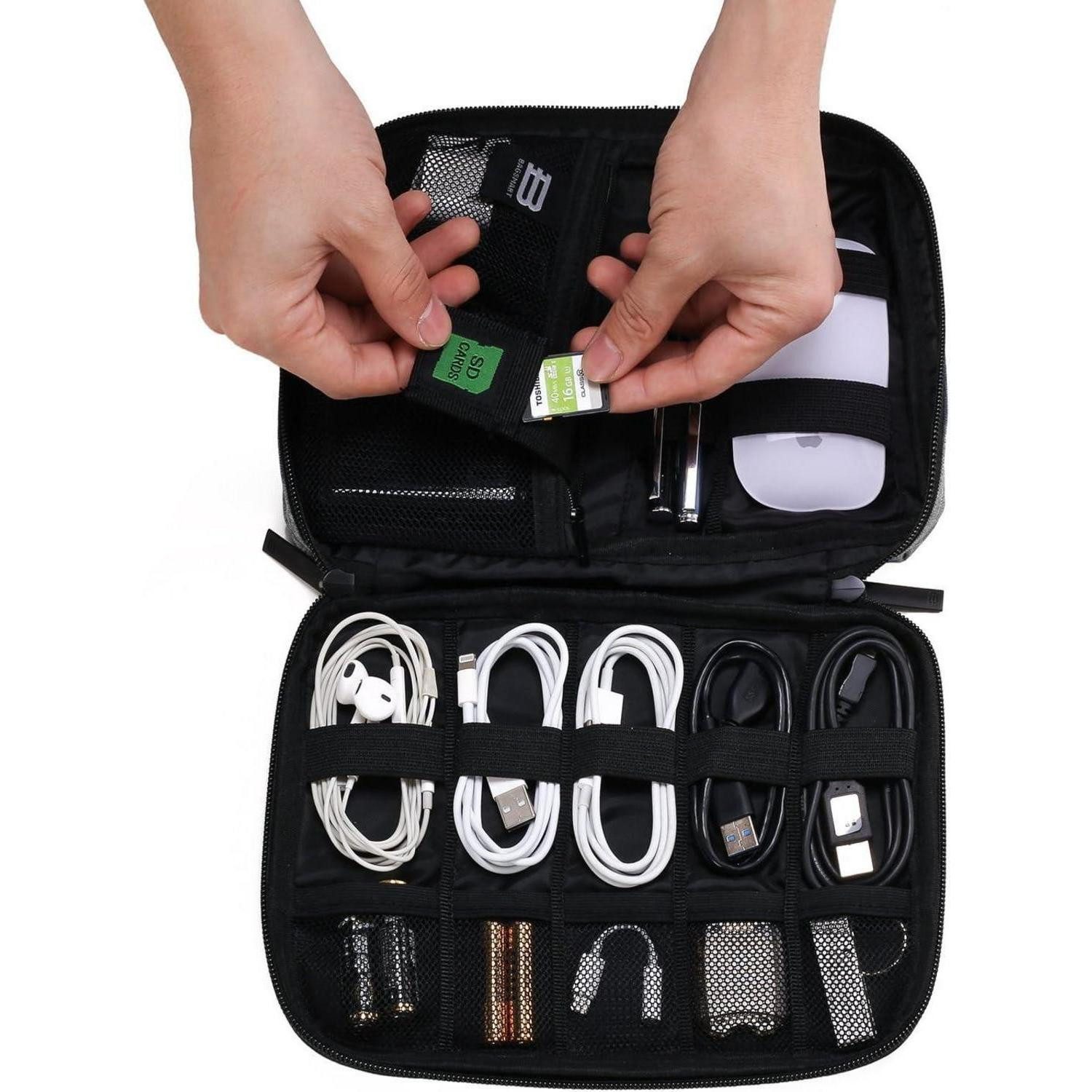 LuxusKollektion Taschenorganizer Electronics Cable Organizer with Water-Resistant Material