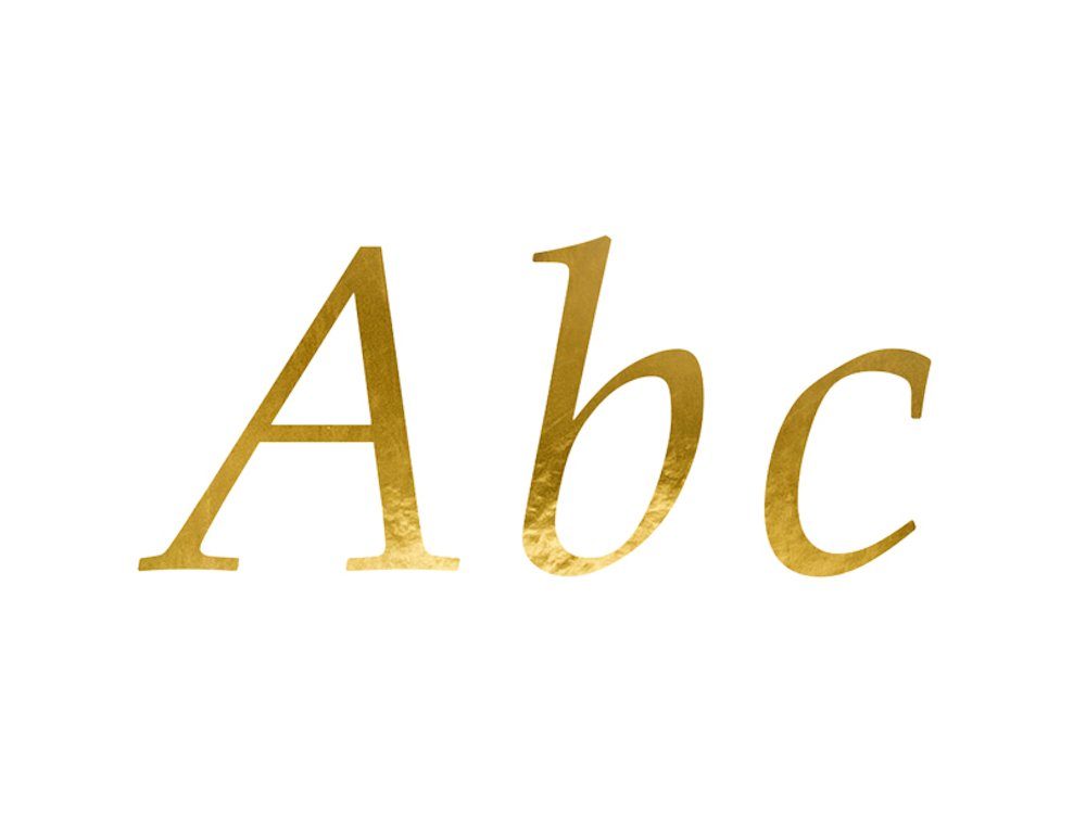 partydeco Deko-Buchstaben Buchstabenaufkleber, gold, 143 Stück, 7cm