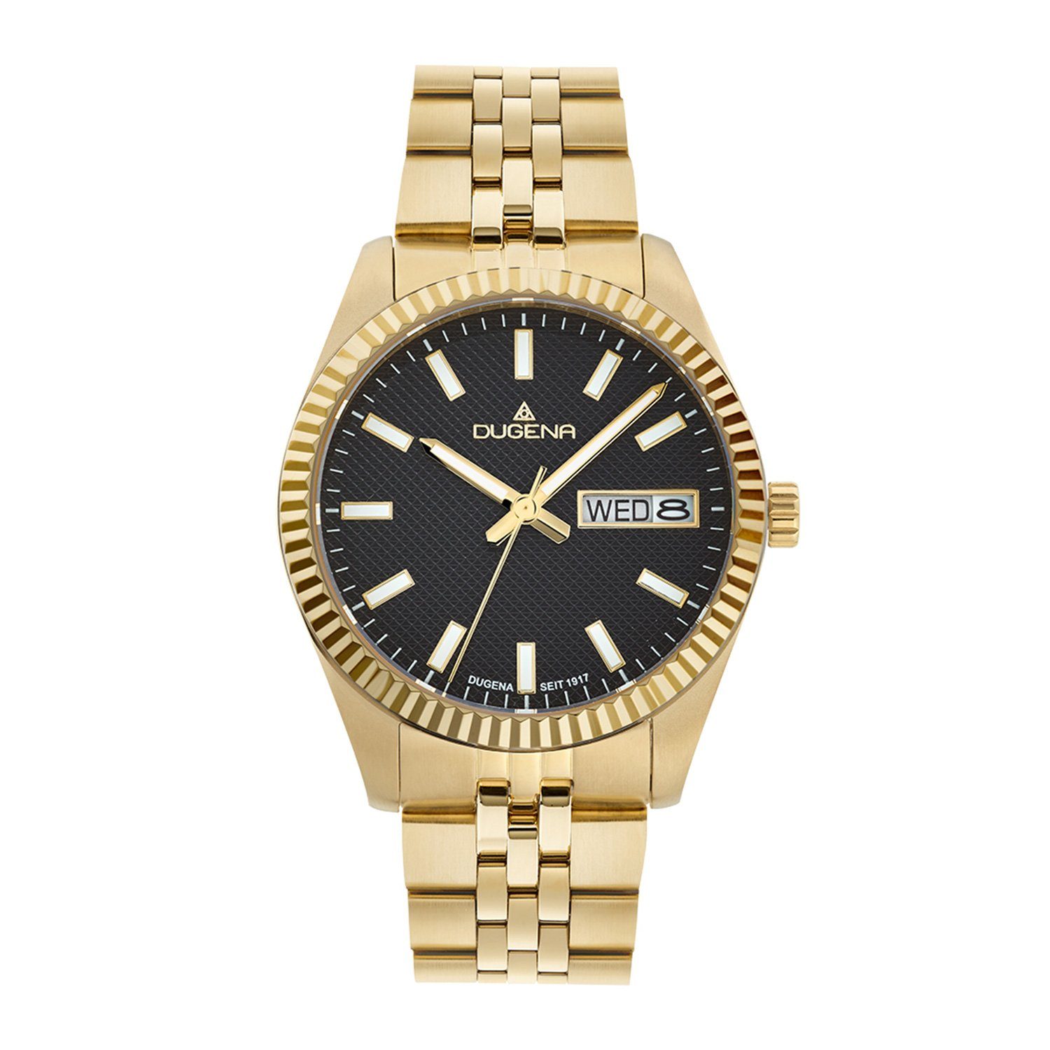Dugena Quarzuhr Herrenuhr 4461071 Vento, Quarz, schwarzes Zifferblatt, Edelstahl