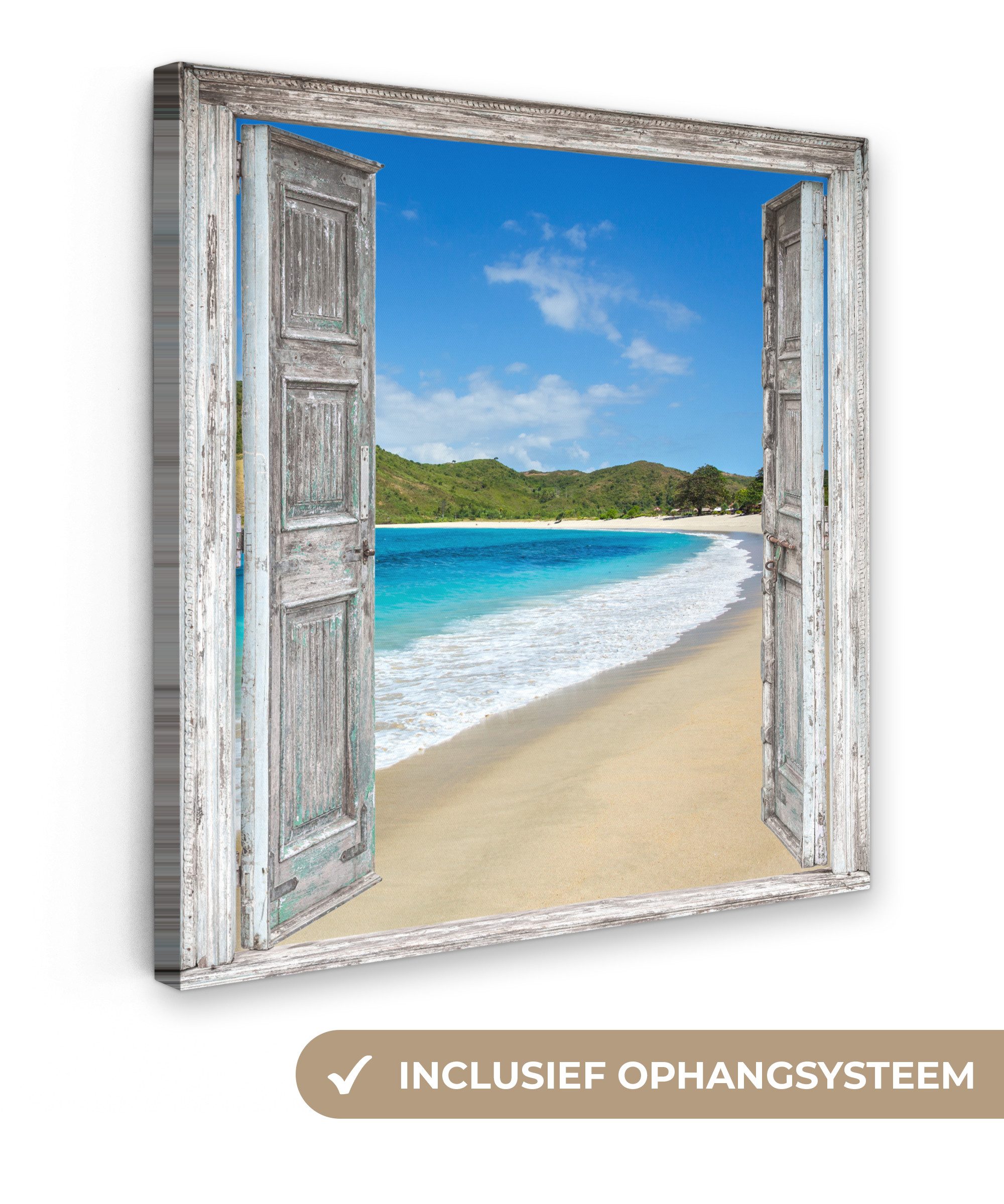 OneMillionCanvasses® Leinwandbild Meer - Tropen - Blick - Strand, Fotodruck (1 St), Wandbild, Deko Schlafzimmer Wohnzimmer Flur 20x20 cm