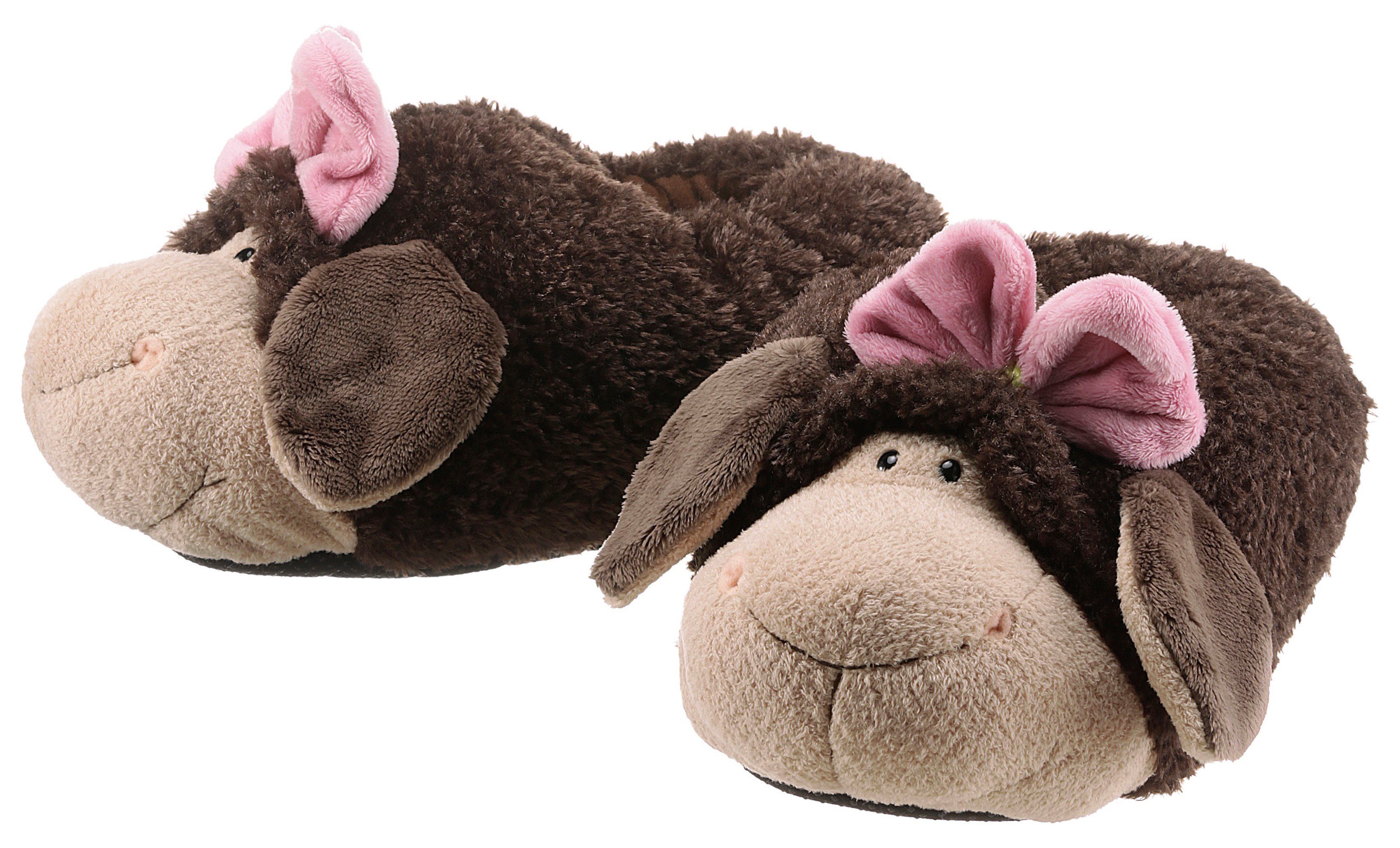 Nici JOLLY Coco Schaf Plüsch Домашняя обувь Pantoffel mit Schaf Motiv und hübscher Schleife