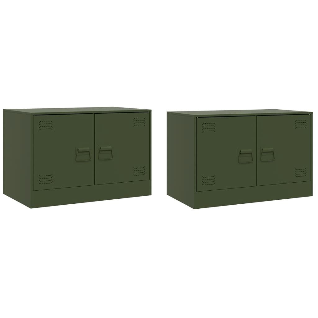vidaXL TV-Schrank TV-Schränke 2 Stk. Olivgrün günstig online kaufen