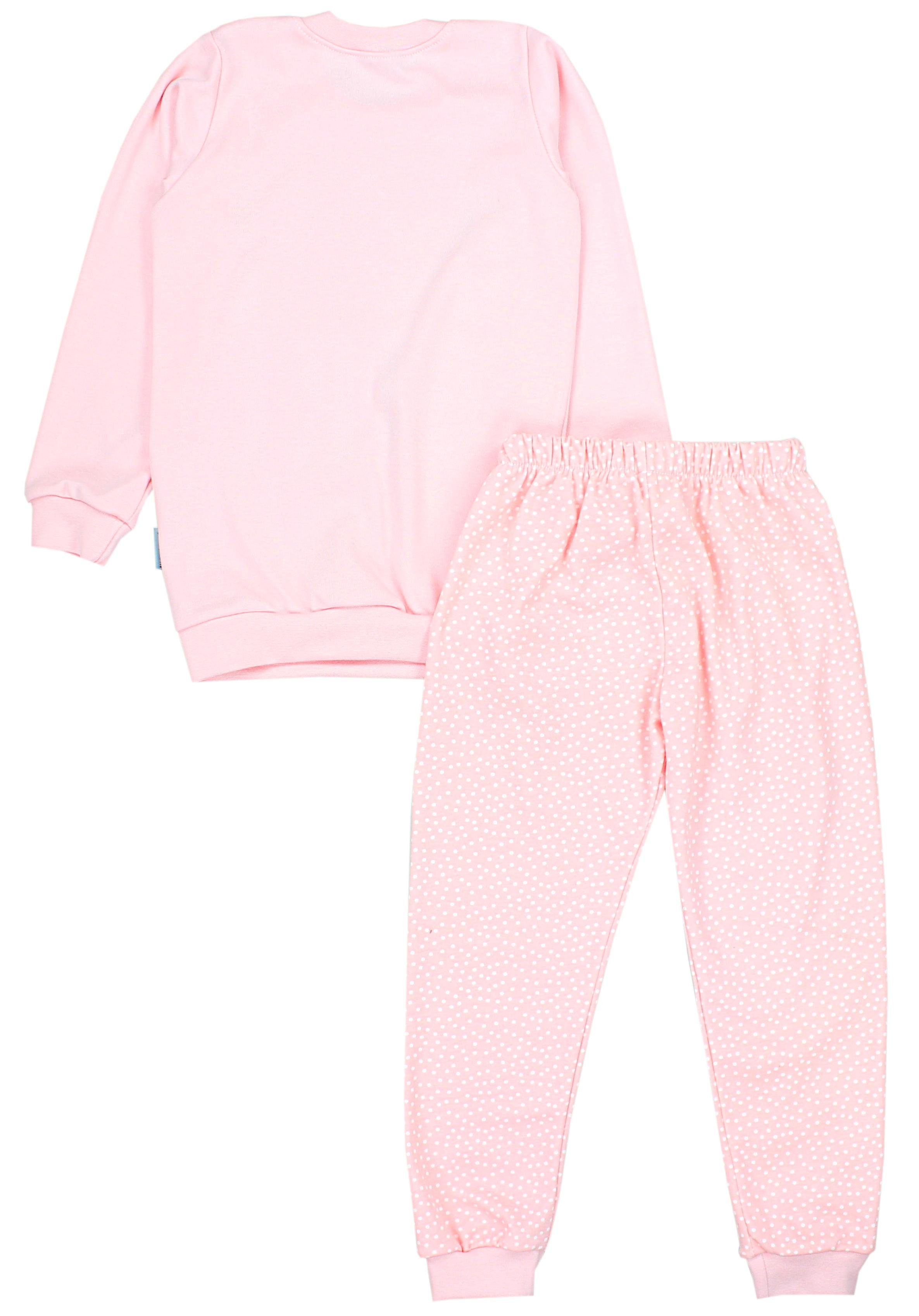 Langarm 2-teilig Mädchen Schlafanzug Aprikose Nachtwäsche Set TupTam Schlafanzug GIRL COOL / Pyjama Tupfen Kinder