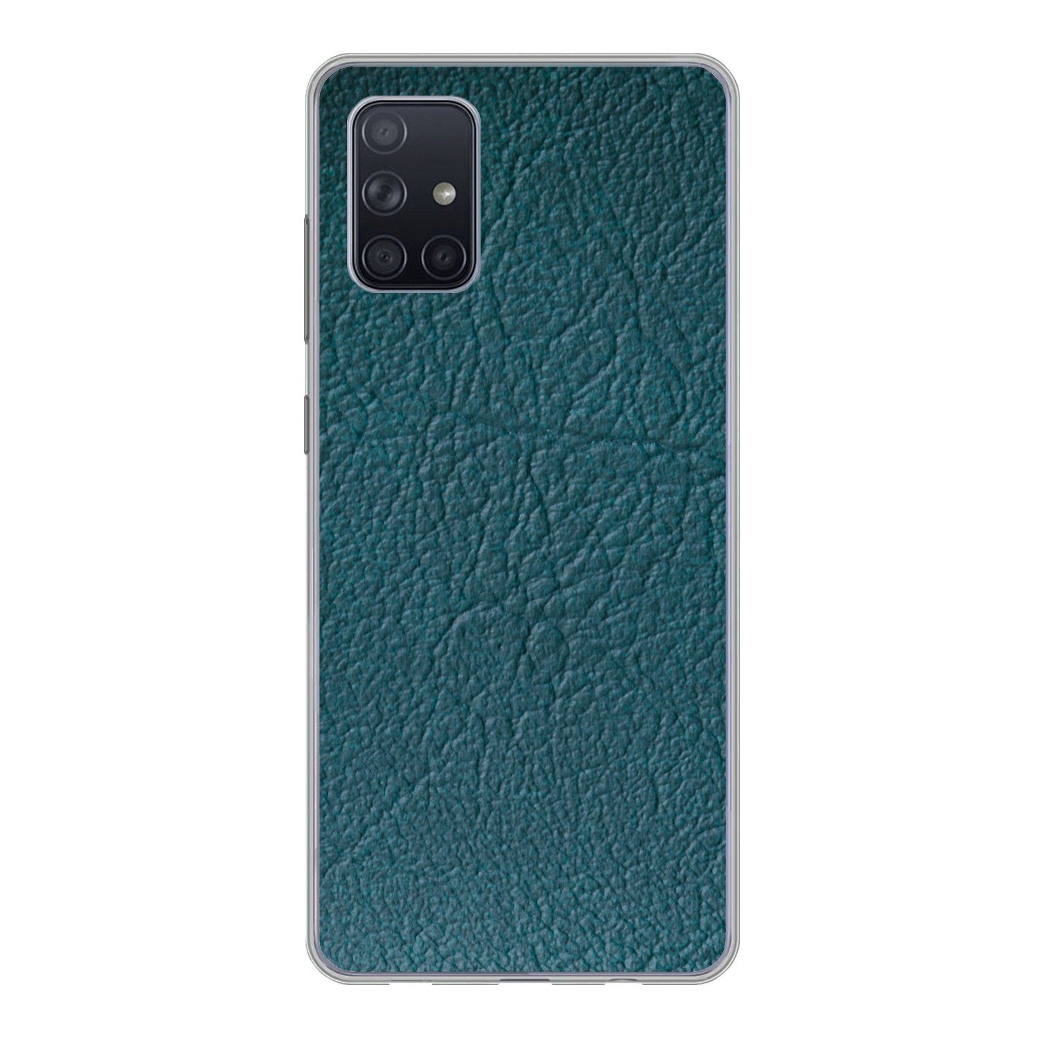 Handyhülle für Samsung Galaxy A51 5G Leder - Lederoptik - Grün - Blau