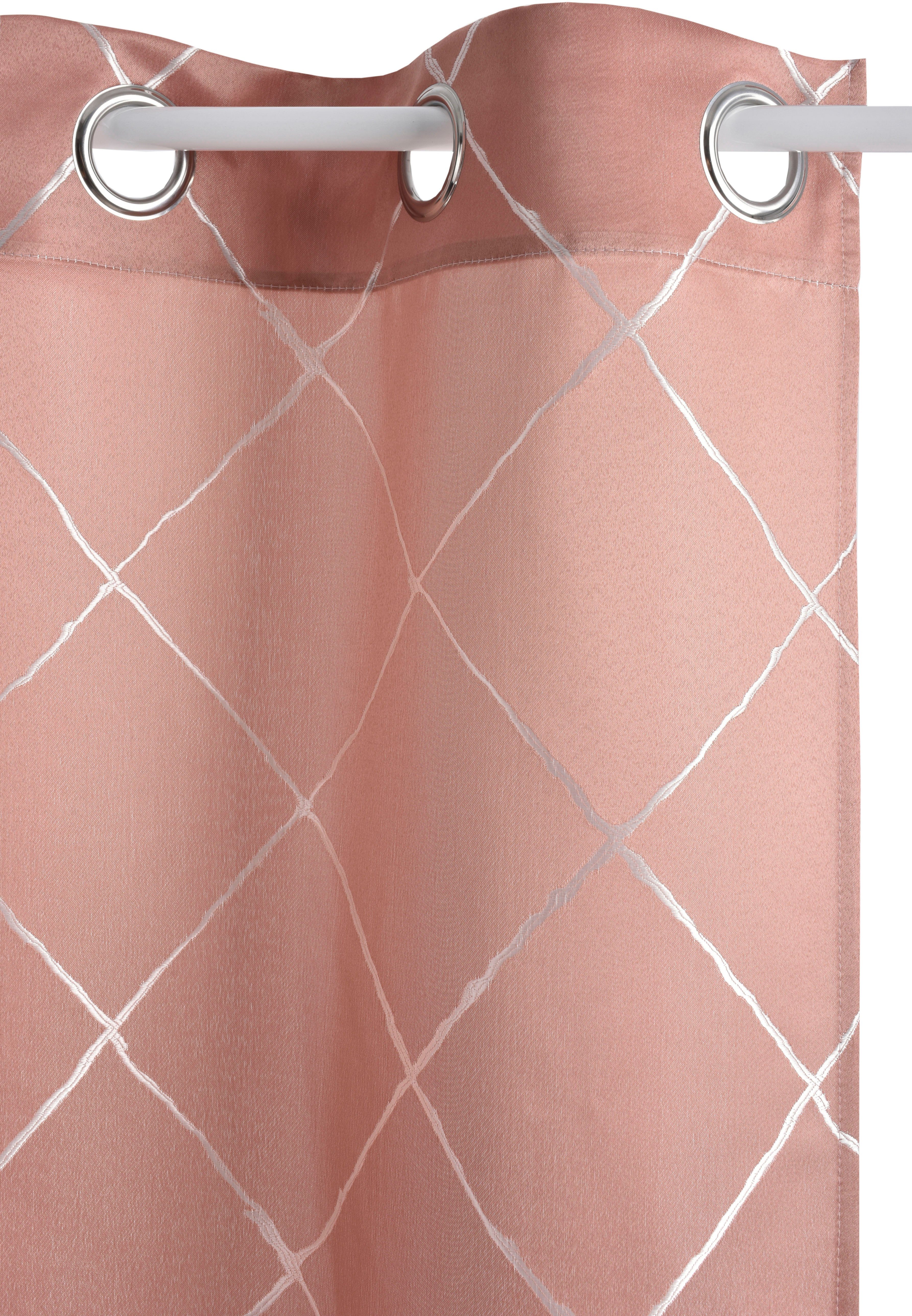 Belle, Leonique, Vorhang blickdicht, monochrom, (1 Größen verschiedene Jacquard St), rosé blickdichter Ösen