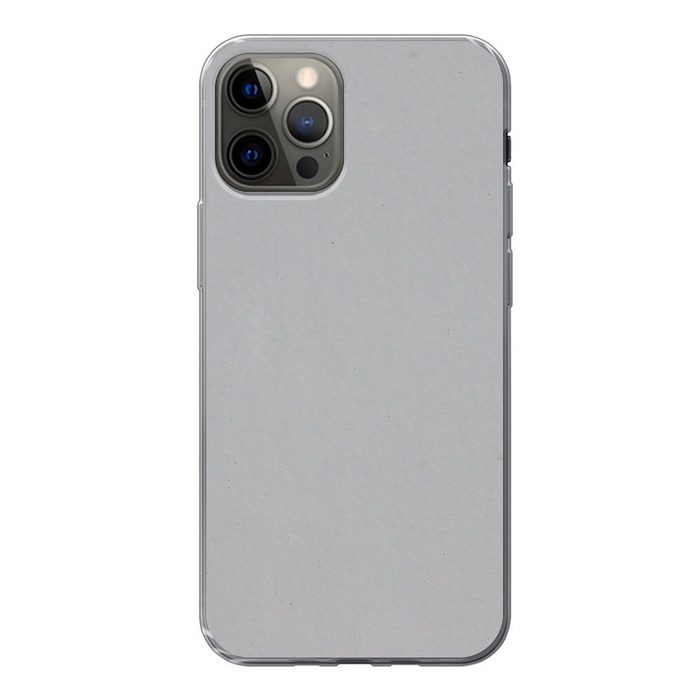 MuchoWow Handyhülle Metalldruck - Grau Handyhülle Apple iPhone 12 Pro Smartphone-Bumper Print Handy
