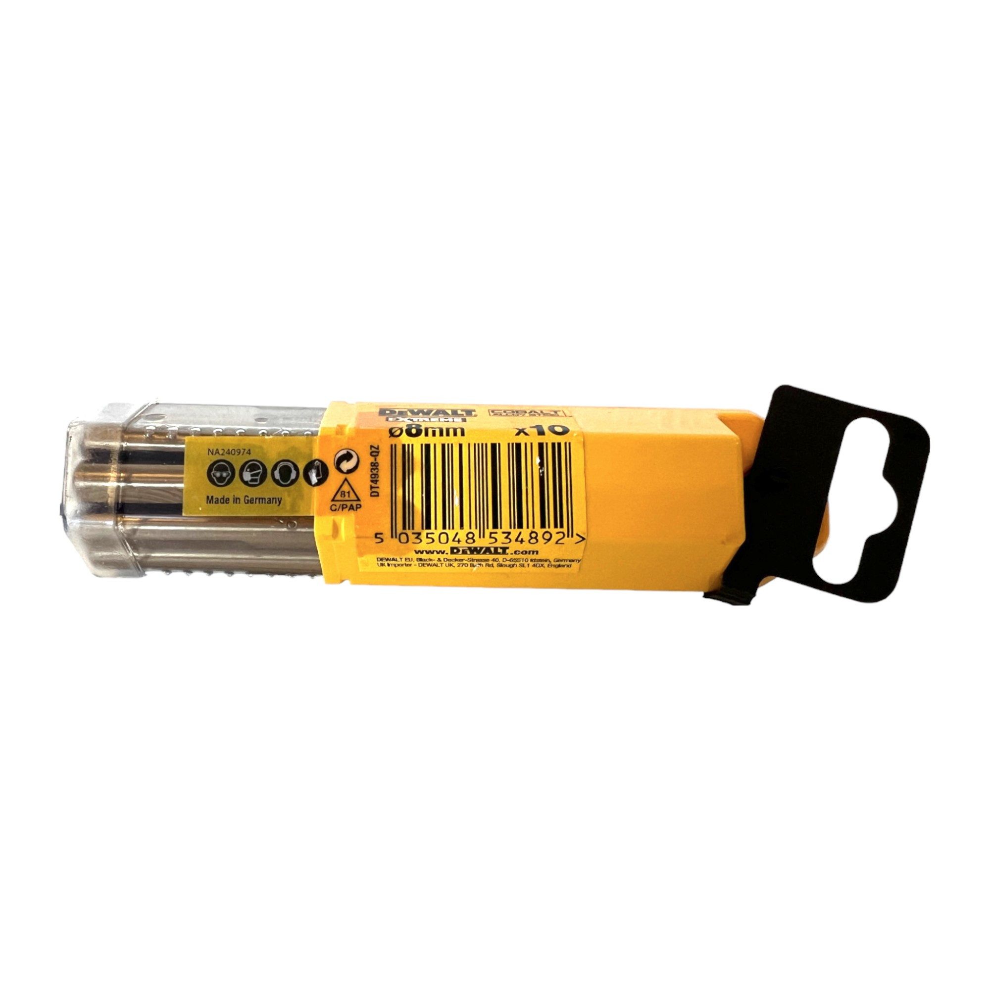 DeWalt Spiralbohrer DT 4938 HSS E COBALT Industrial Kobalt Metall Bohrer 8,0 × 75 x 117