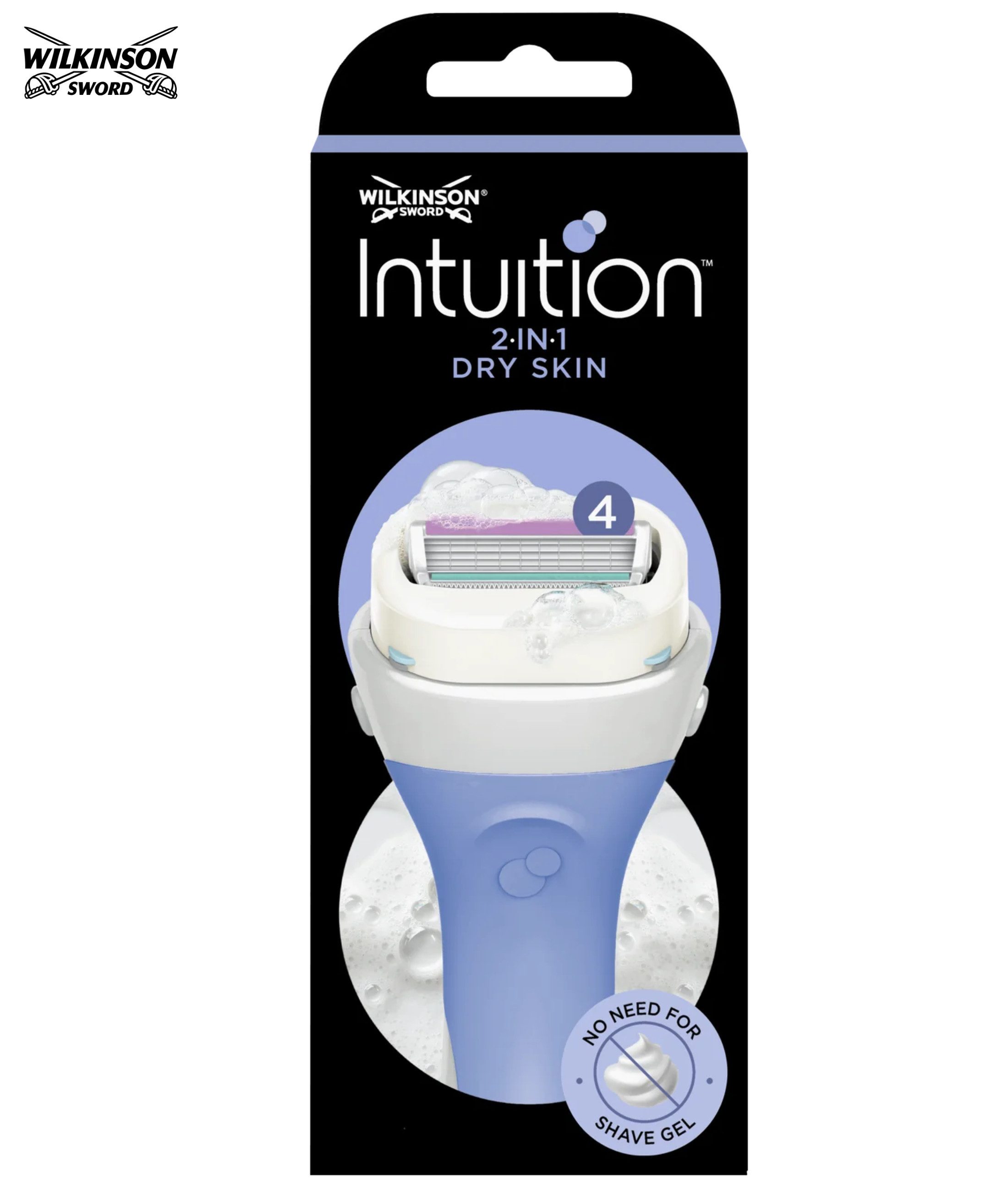 Wilkinson Станки для бритья Intuition Dry Skin 2in1, mit Integriertem Hautconditioner (kein Rasierschaum mehr nötig), für Damen, 1 Halter + Klinge