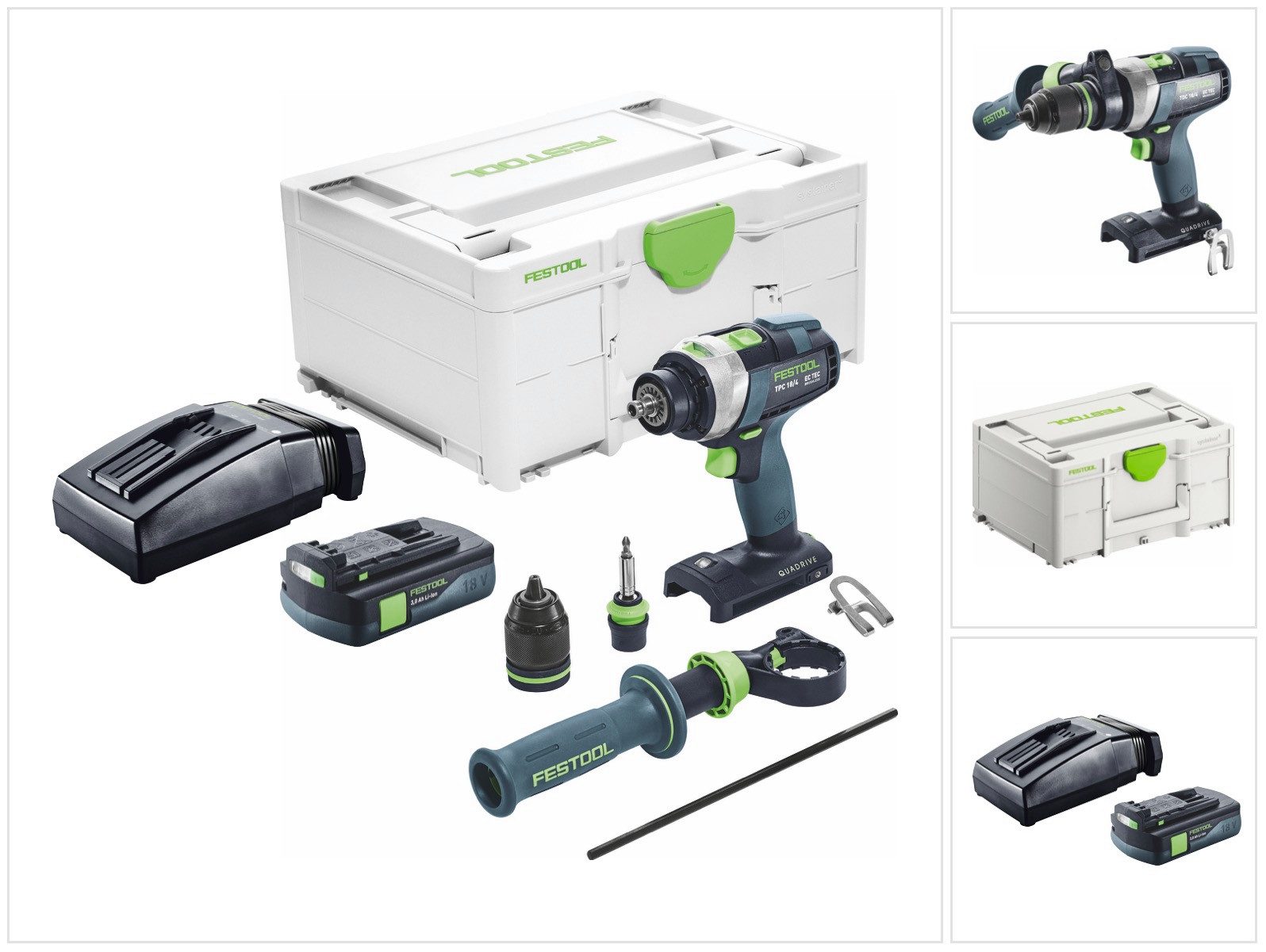 FESTOOL Akku-Schlagbohrschrauber TPC 18/4 I-Basic Akku Schlagbohrschrauber 18 V 75 Nm Brushless