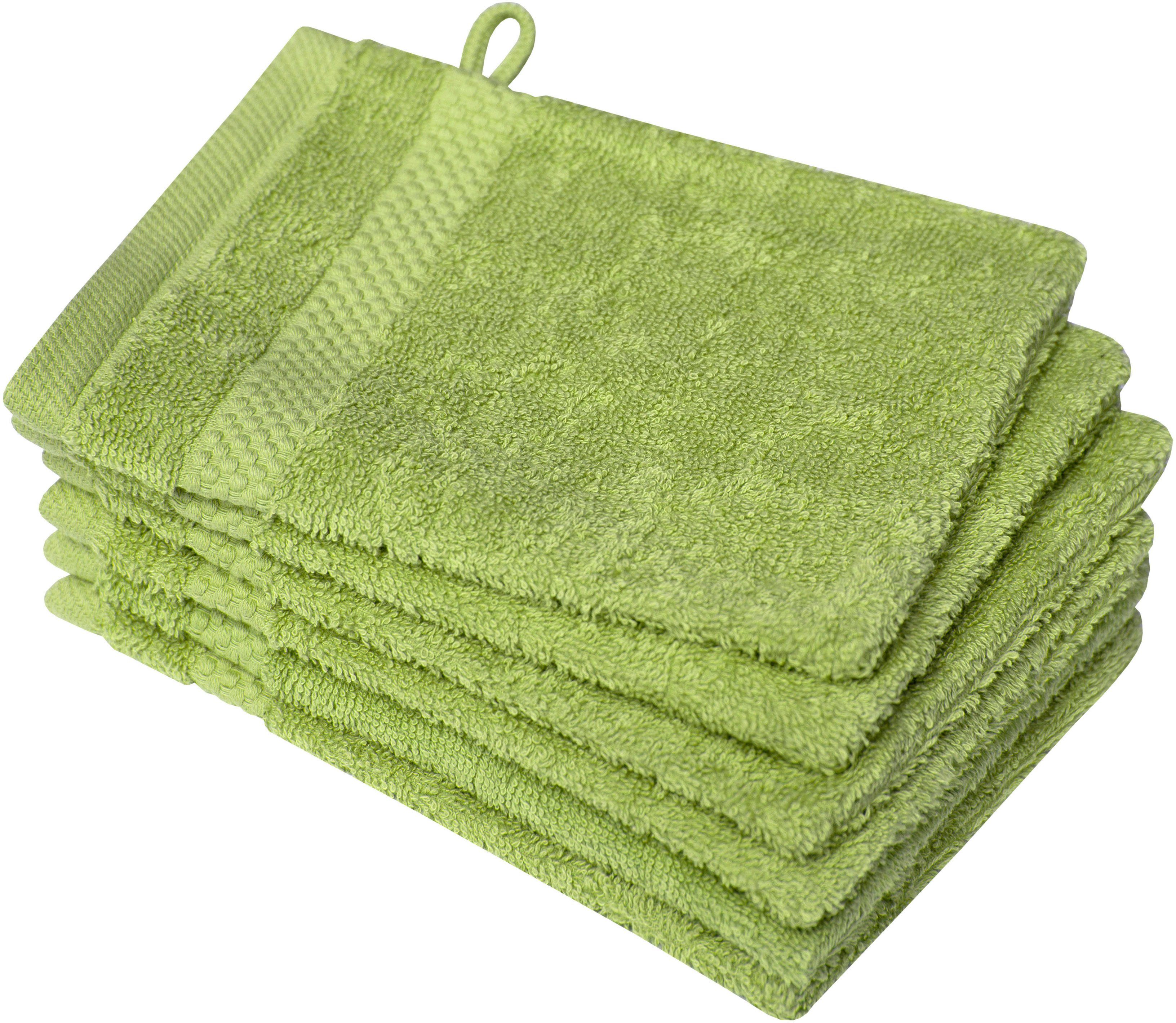 Dyckhoff Waschhandschuh Planet, (Set, 6-St), 450 g/m², aus reiner Baumwolle, trocknergeeignet
