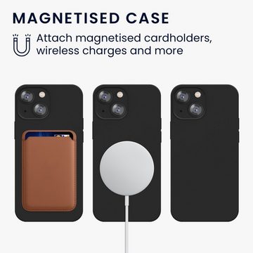 kwmobile Handyhülle Hülle kompatibel mit Apple iPhone 13 mini, magnetische Handyhülle Silikon Case - Cover gummiert