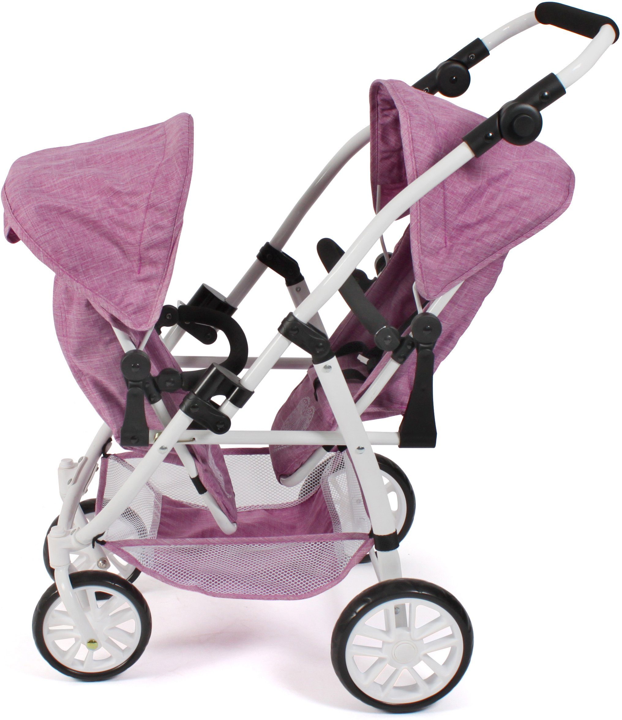 CHIC2000 Puppen-Zwillingsbuggy Vario, Jeans Pink