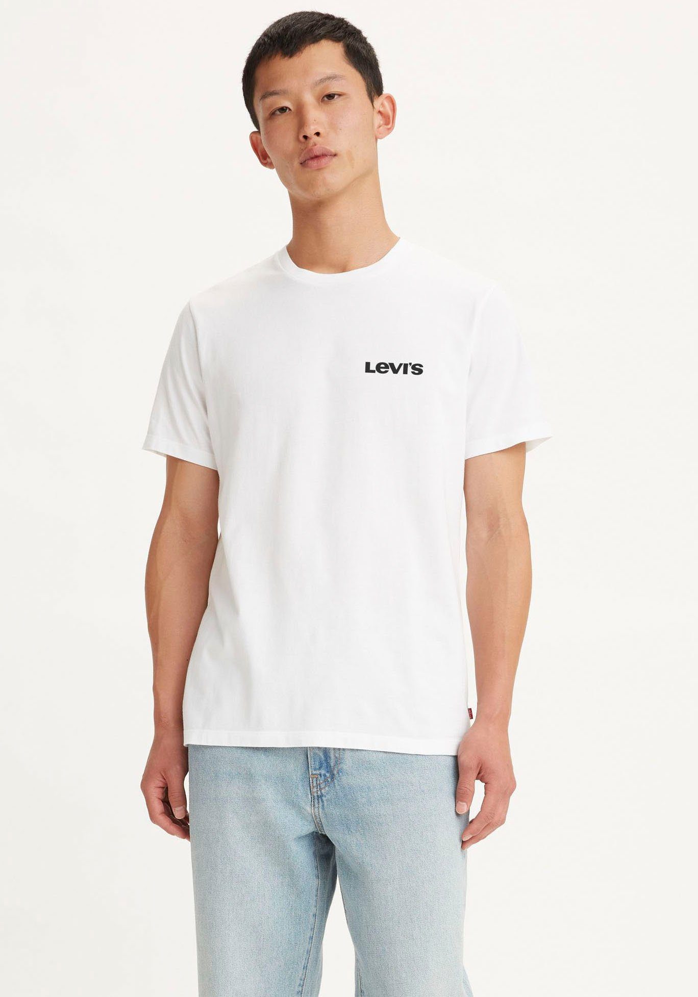 Levi's® Rundhalsshirt GRAPHIC der großem CREWNECK weiß Rückseite auf mit Batwing-Print TEE