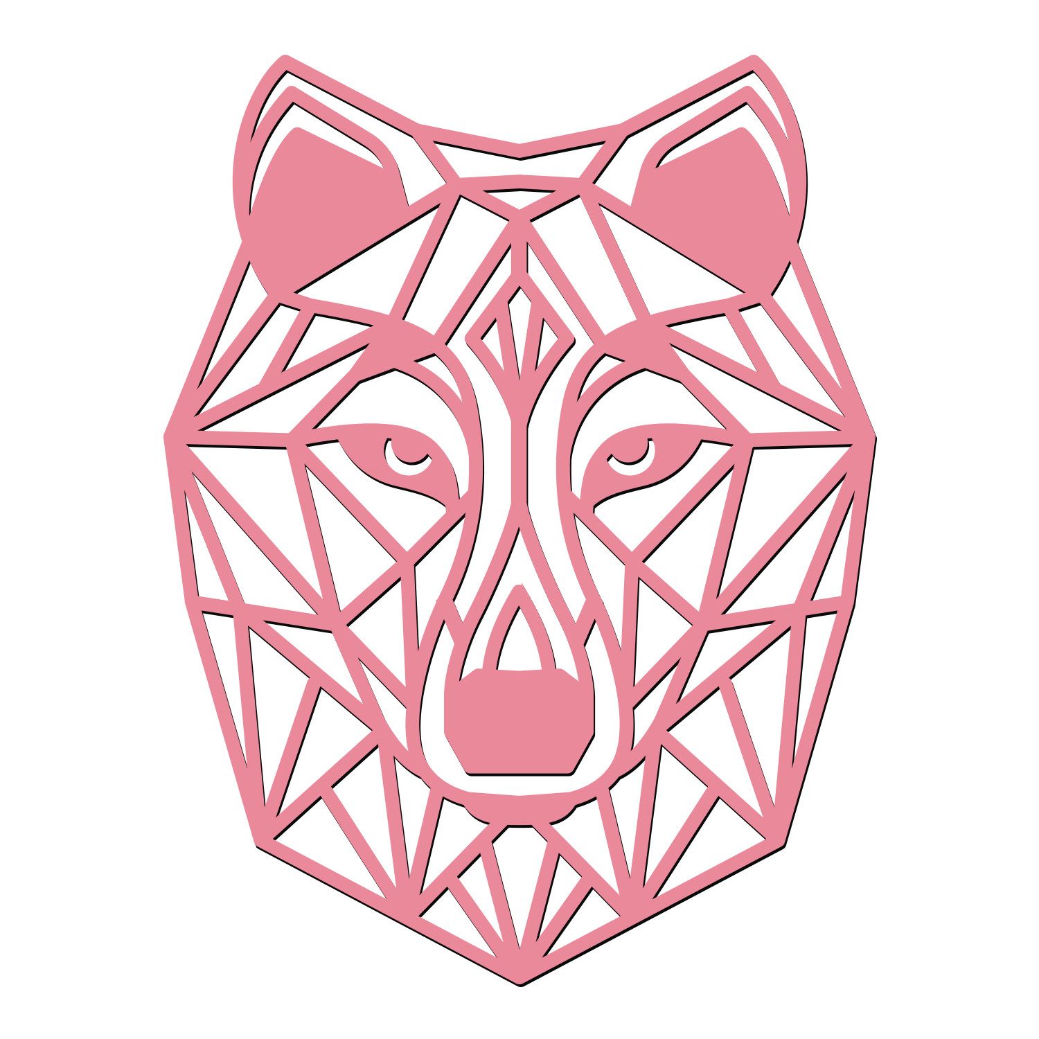 Namofactur 3D-Wandtattoo 3D Wandtattoo Wandbild Wolf aus Holz, Wald Wanddeko Polygon Wolf moderne Wandgestaltung für Adventure Fans