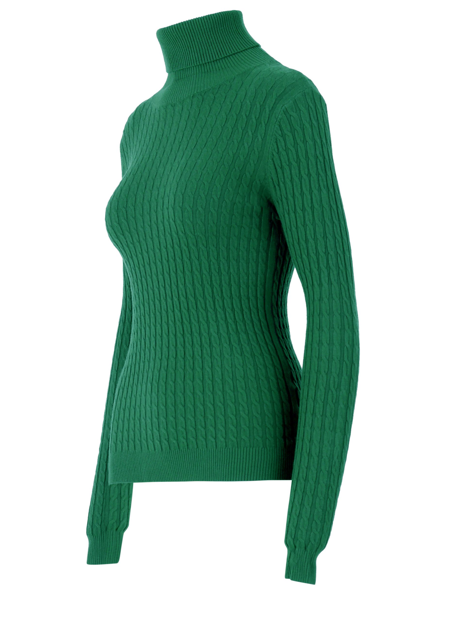 YC Fashion & Style Rollkragenpullover One Size, Zopfmuster, verschiedene Farben in Unifarbe