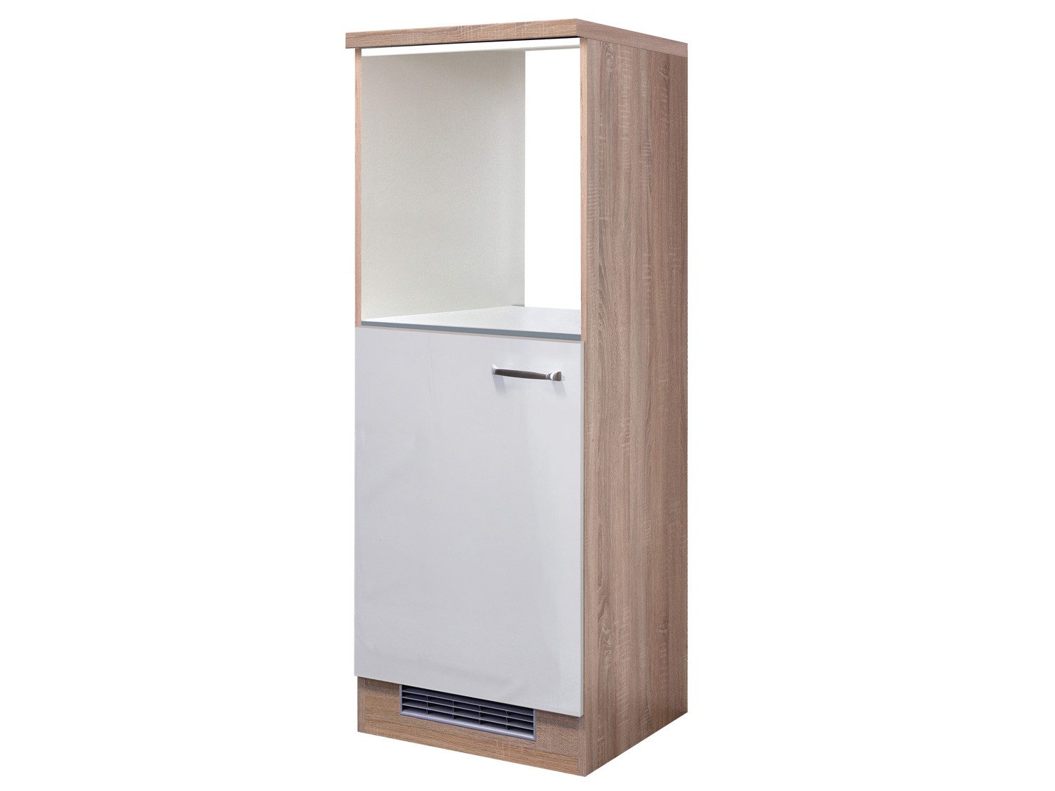 Flex-Well Backofen/Kühlumbauschrank Demi Geräteumbauschrank Küche - 60 cm breit - Hochglanz Weiß Sonoma Ei