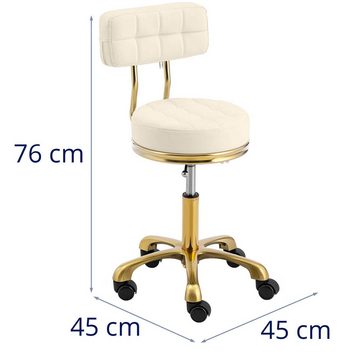 Physa Drehstuhl Rollhocker höhenverstellbar Friseurhocker 150 kg 51 - 66 cm Beige /