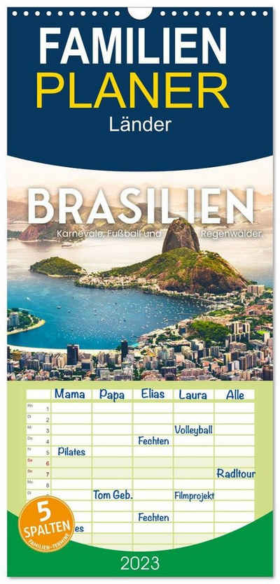 CALVENDO Wandkalender »Brasilien - Karnevale, Fußball und Regenwälder. (Wandkalender 2023, 21 cm x 45 cm, hoch)«