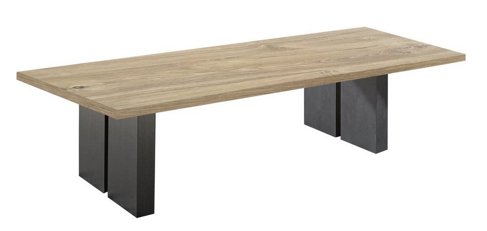 cm 120 2 (BxHxT: 120x45x70 45 cm 70 x möbelando Tiefe cm / Breite Mister Couchtisch schwarzstahl x in Höhe stirling oak, Couchtisch cm),