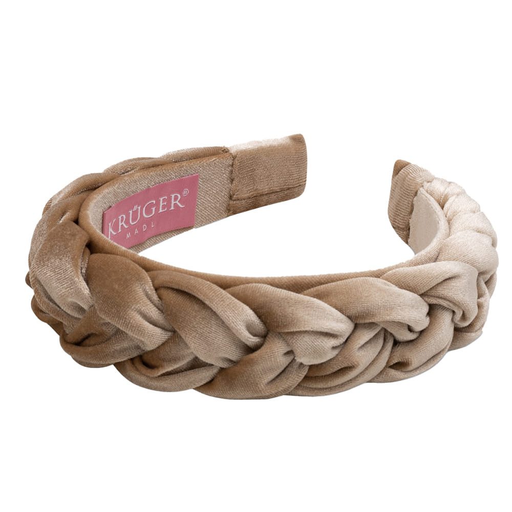 Krüger Haarreif Samt-Haarreif geflochten beige