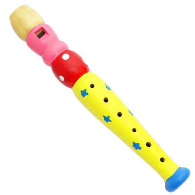 keepdrum Kinder-Flöte aus Holz Gelb Blockflöte
