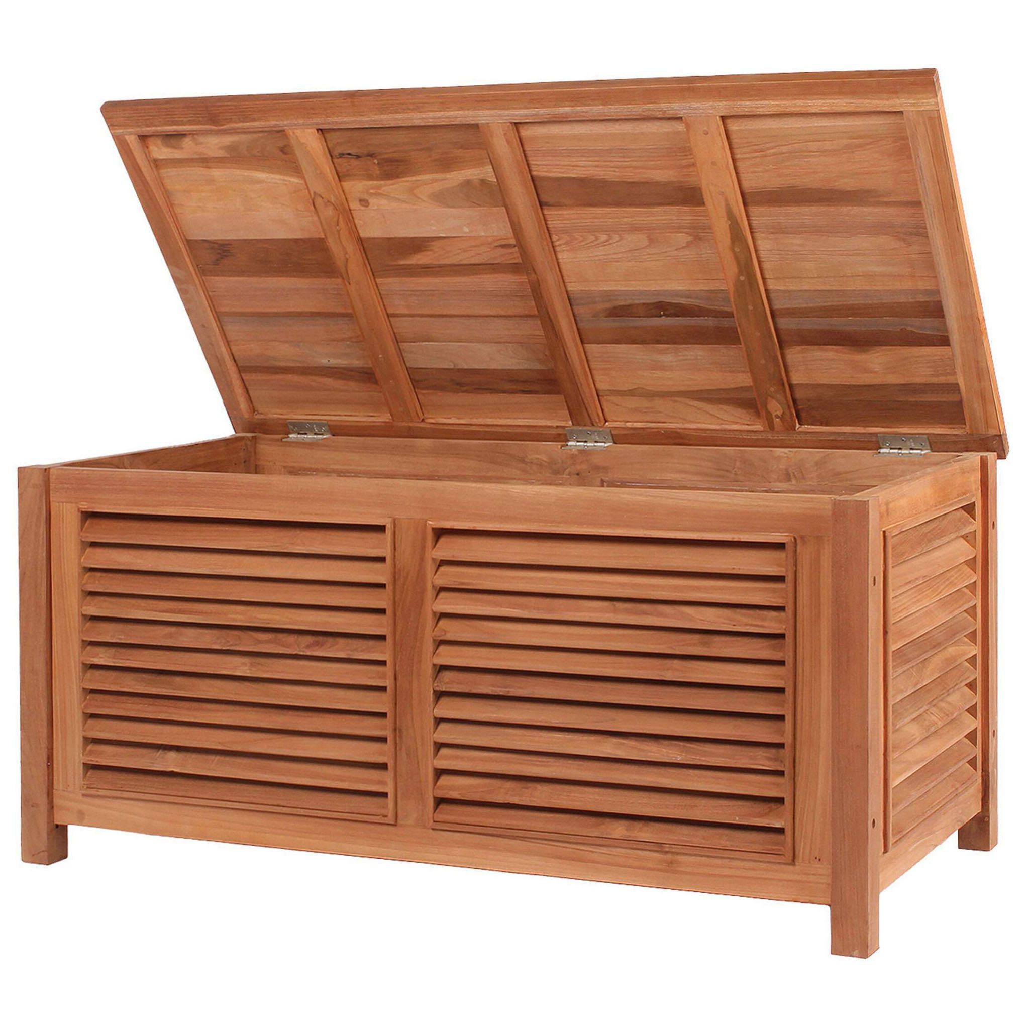 bene living Gartenbox Masiva II - Teakholz (1 St), feines Teakholz - inkl. Klappdeckel