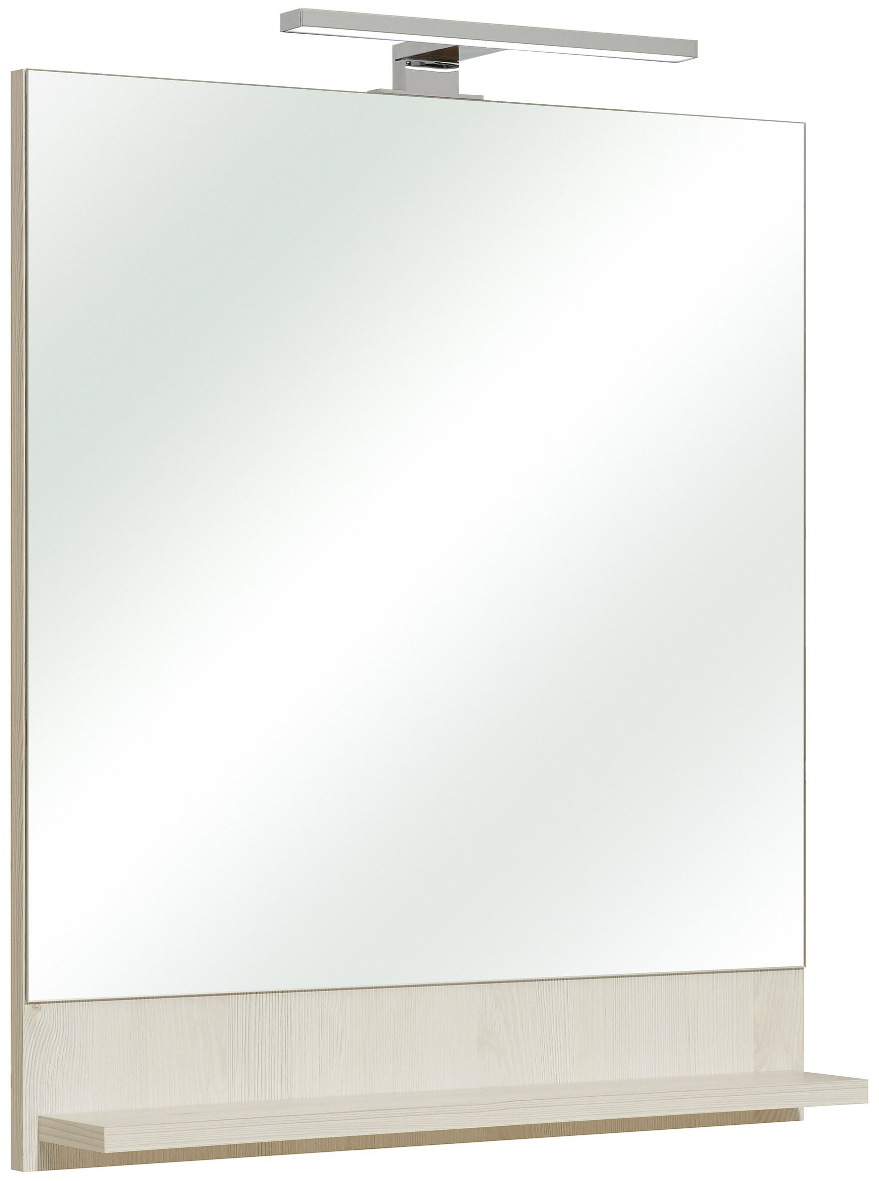 Saphir Badmöbel-Set Quickset 350 2-teilig, mit Waschbeckenunterschrank und LED-Spiegel, (Set), Pinie Ida hell Nachbildung, mit 2 Türen, ohne Waschbecken