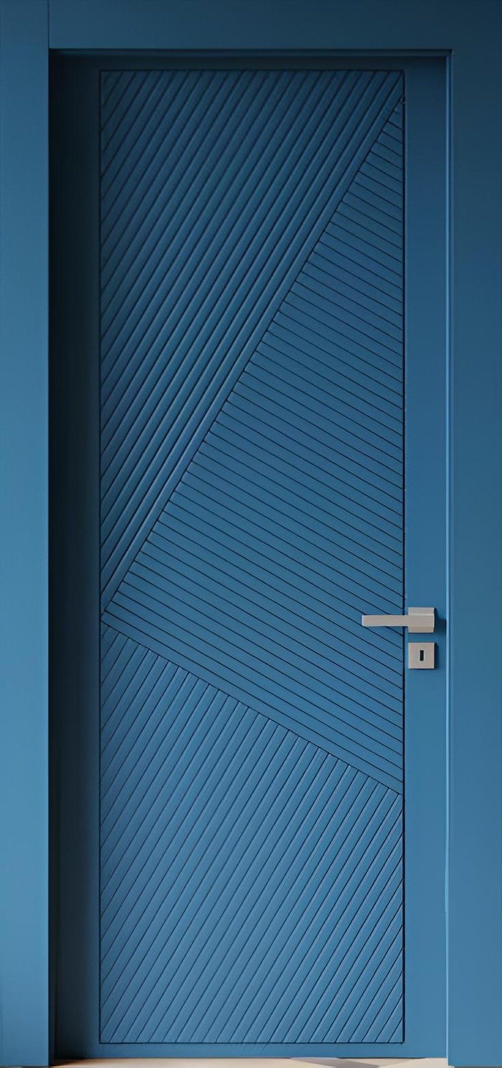 JVmoebel Zimmertür Blaue Innentür mit PVC-Laminierung und modernem Design