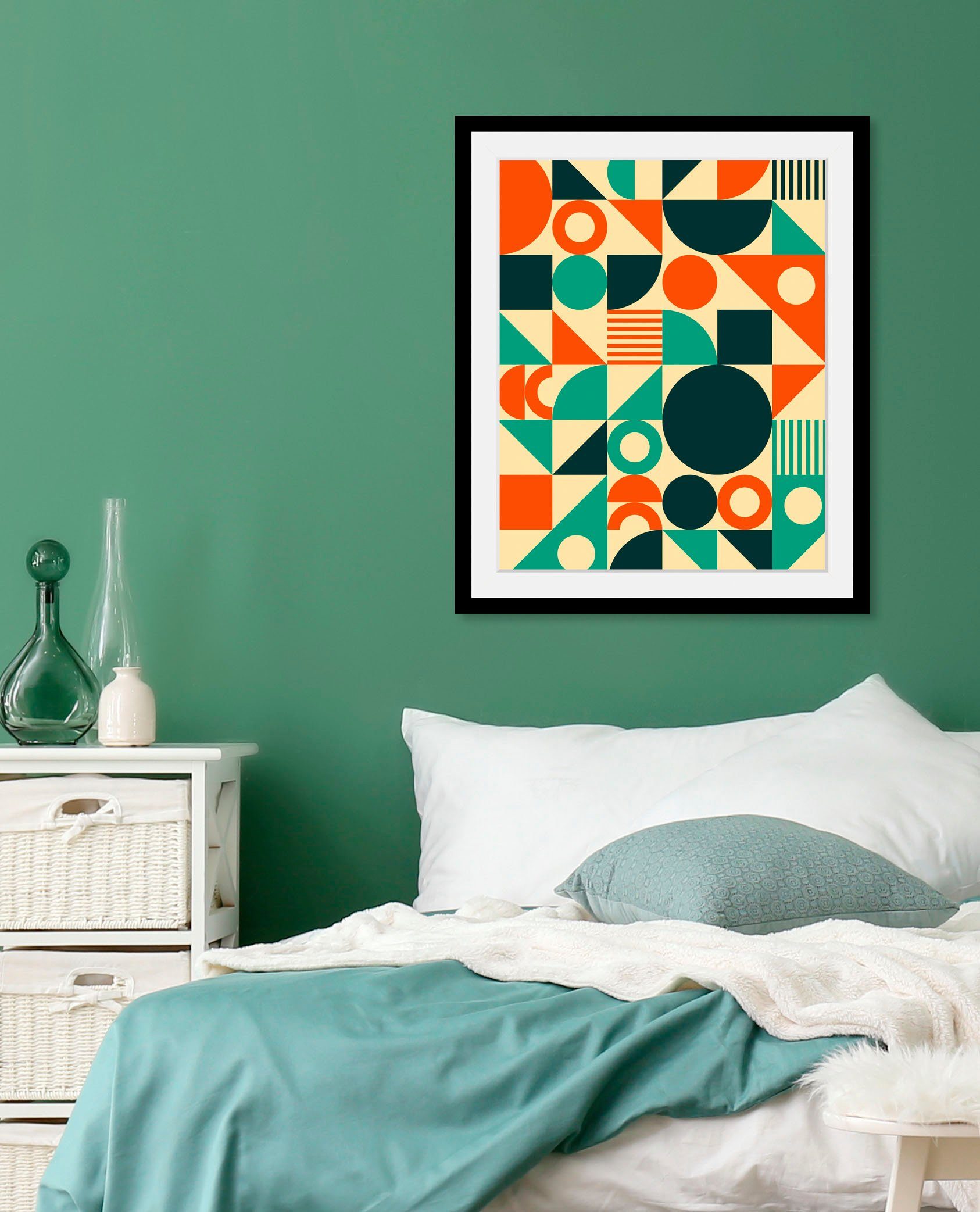 queence Bild Christine, Abstrakt, Figuren, Gemälde, Kunst (1 St), HD Premium Poster-Druck inkl. Holzrahmen