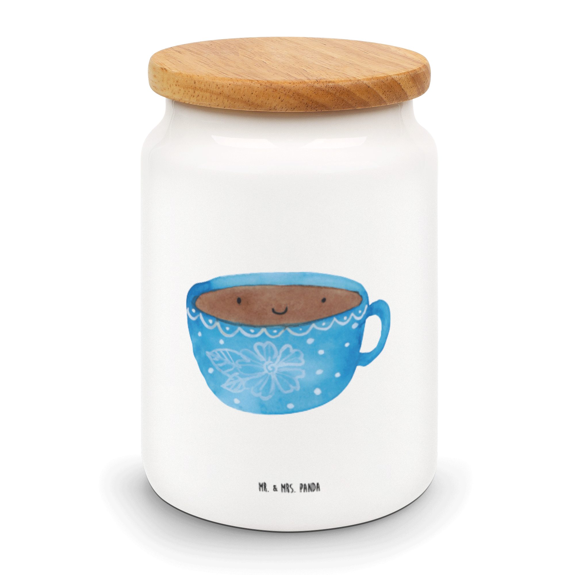 Mr. & Mrs. Panda Vorratsdose Kaffee Tasse - Weiß - Geschenk, Tiermotive, lustige Sprüche, Keksdose, Keramik, (1-tlg), Premium Farbdruck