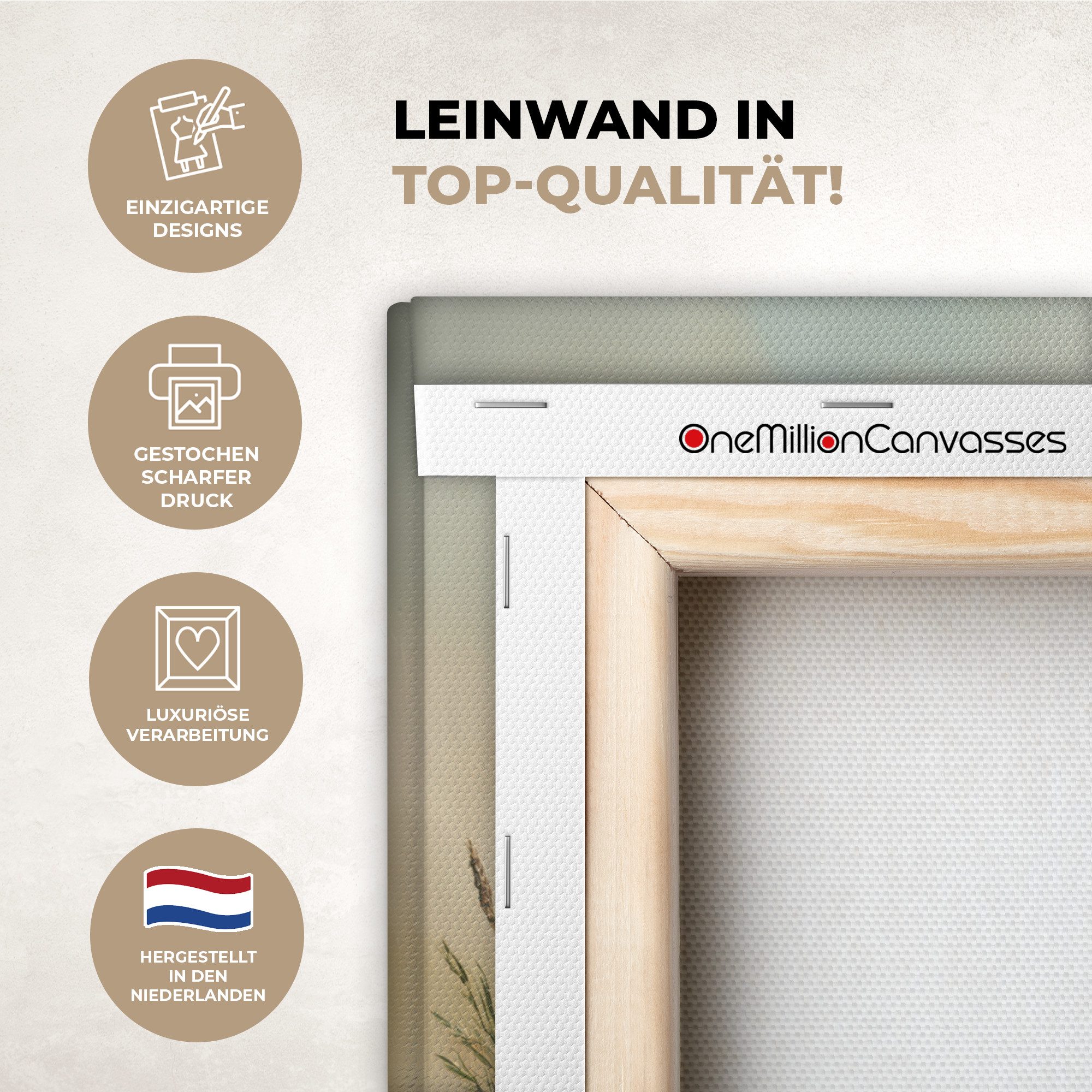 OneMillionCanvasses® Leinwandbild Stilleben - Kräuter - Gewürze - Früchte - Farbenfroh, Fotodruck (1 St), Wandbild, Deko Schlafzimmer Wohnzimmer Flur 20x20 cm