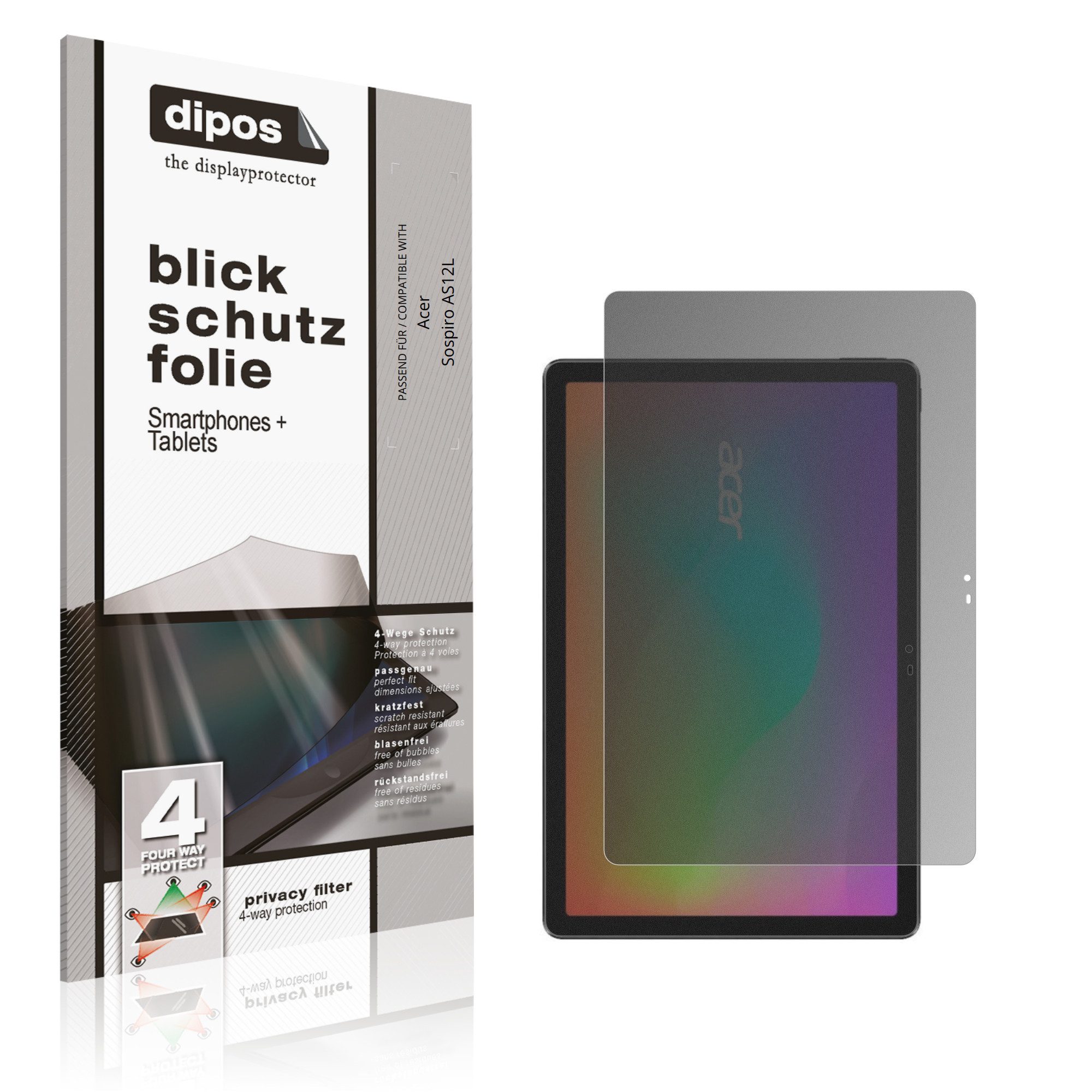 dipos Displayschutzfolie Schutzfolie für Acer Sospiro AS12L, 1 Stück, Displayschutz Schutz Folie Made in Germany