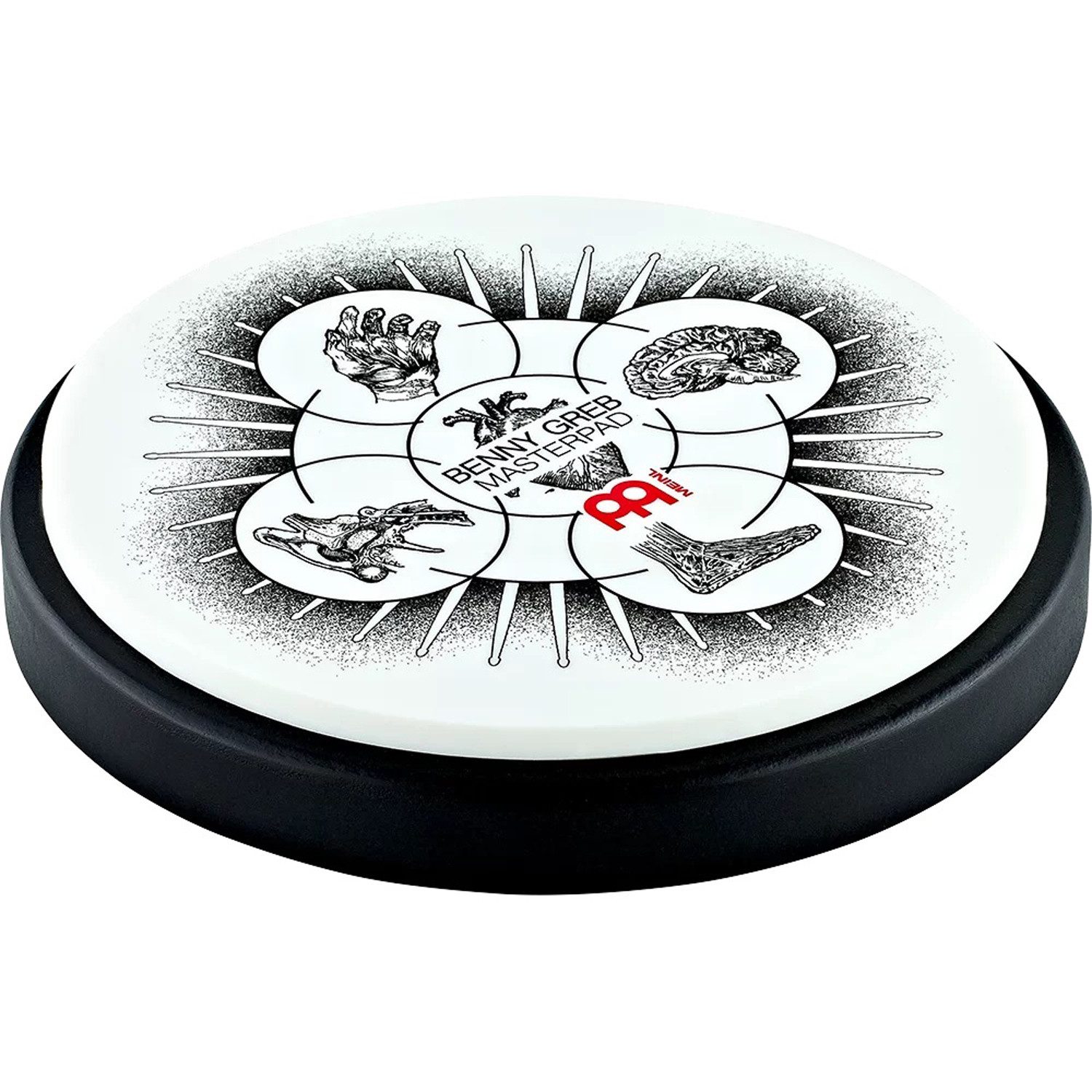 Meinl Percussion Schlagzeug Meinl Practice Pad Benny Greb 6 Zoll,Übungspad, Practice Pad, Practice Pad mit realistisches Spielgefühl