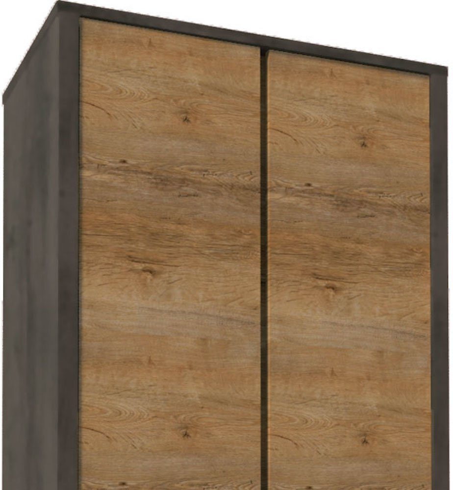 Feldmann-Wohnen Kleiderschrank Montana (1-St) 90cm eiche lefkas grau grifflos