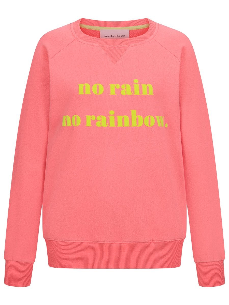 another brand Sweatshirt No rain no rainbow mit hochwertigem Flockprint
