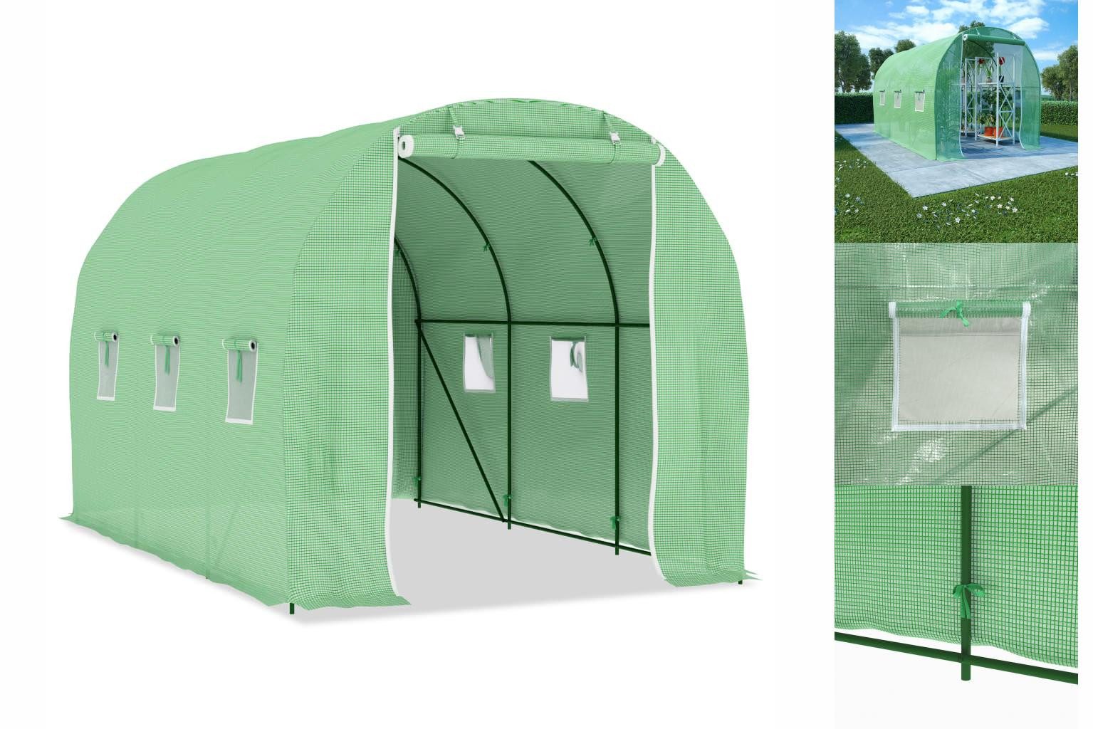 vidaXL Gewächshaus Gewächshaus 6,86 m² 3,4322 m grün | Rabatt: 24%
