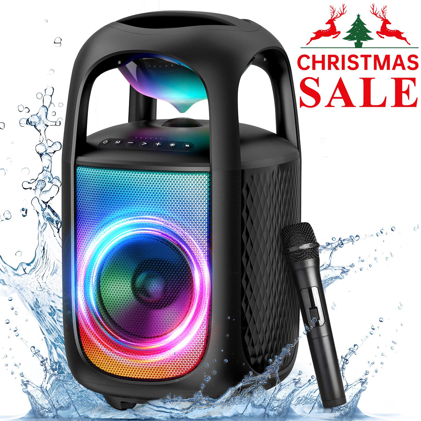 Yuede Bluetooth Lautsprecher 180W,105dB groß Lautsprecher Box,IPX5 Musikbox Bluetooth-Lautsprecher Stereo (Outdoor Bluetooth Lautsprecher mit integriertem HD-Mikrofon und 360°-Soundeffekt, geeignet für Zuhause, Party, Outdoor und Strand, Geburtstagsgeschenk)