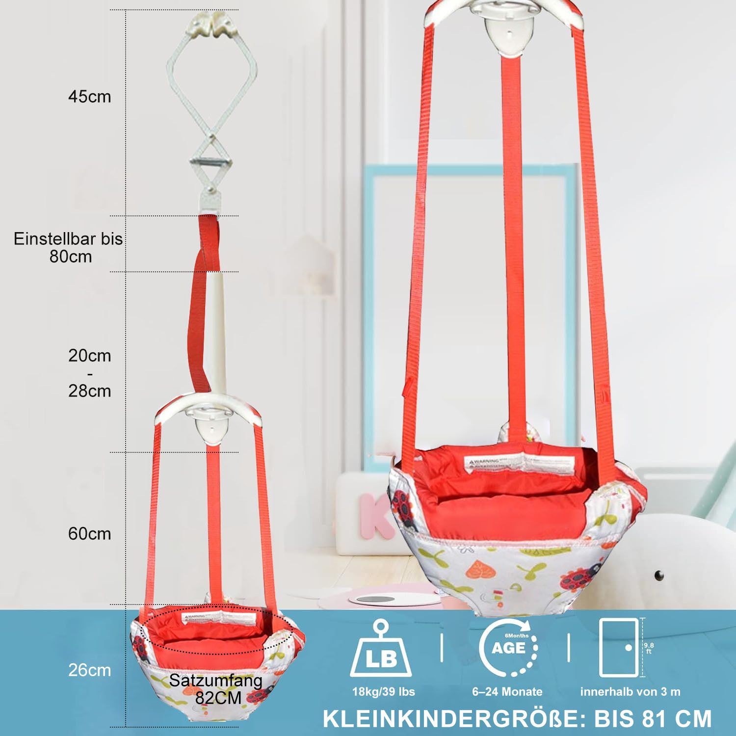 SURFOU Türhopser Baby für 6–24 Monate Hopser Baby Jumper Bouncer Babyschauk günstig online kaufen