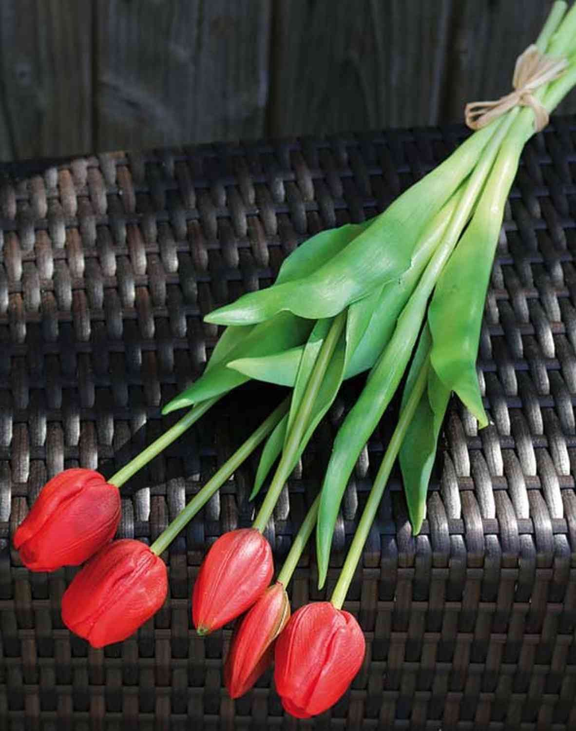 Kunsttulpe Tulpenstrauß künstlich LONA, rot, 45cm, Ø15cm Tulpe, artplants