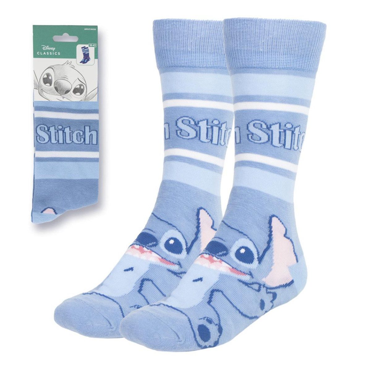 Disney Socken Stitch1 Paar Socken mit komfortabler Passform in Größe 36-43