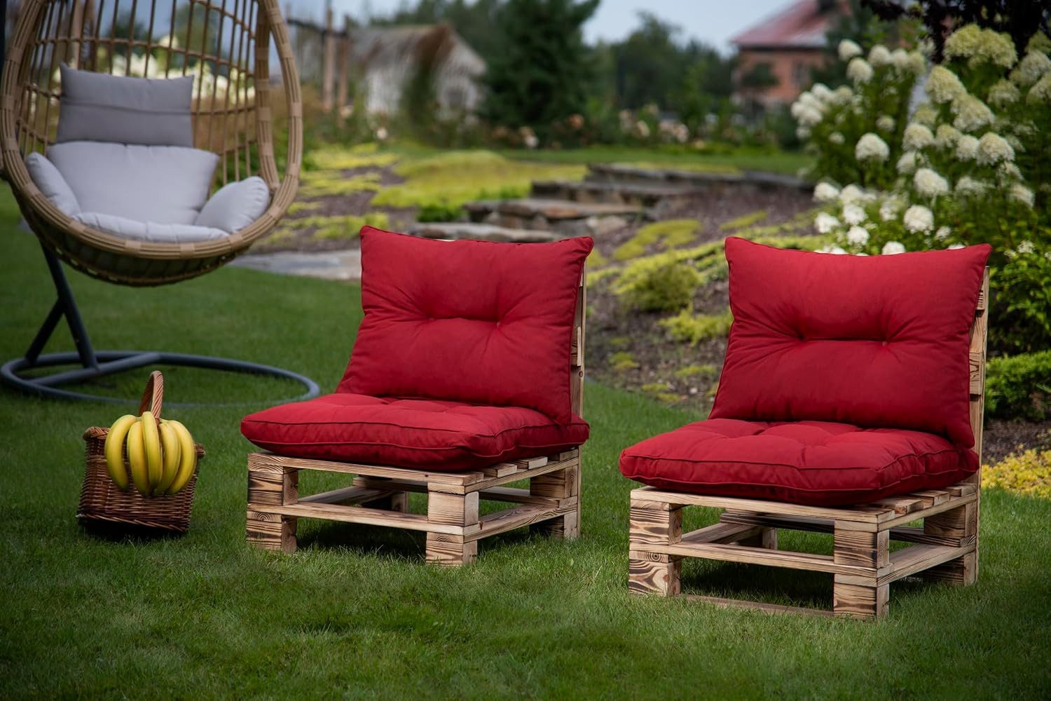 sunnypillow Stuhlkissen Gartenkissen für Gartenmöbel Rattanmöbel, Outdoor / günstig online kaufen