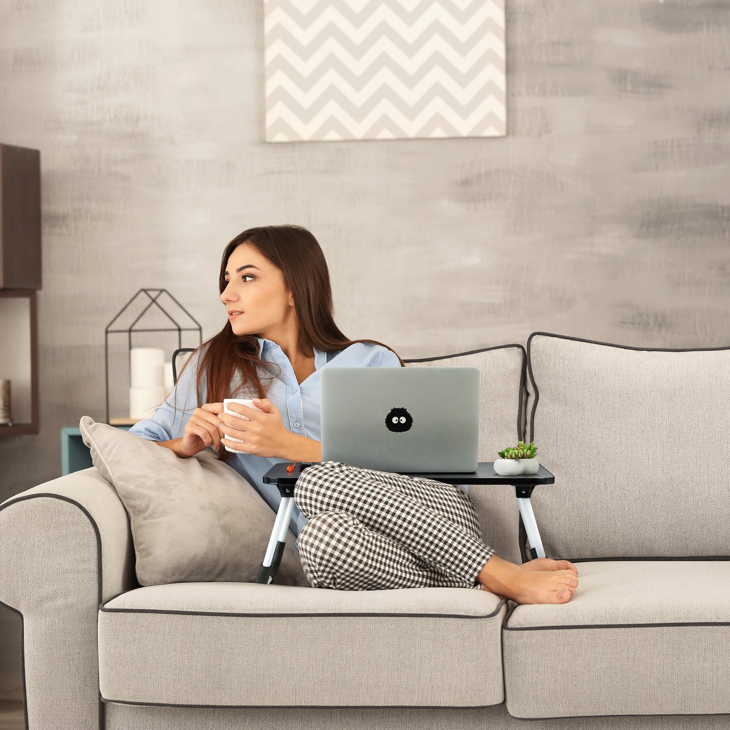 relaxdays Laptoptisch Schwarzer Laptoptisch