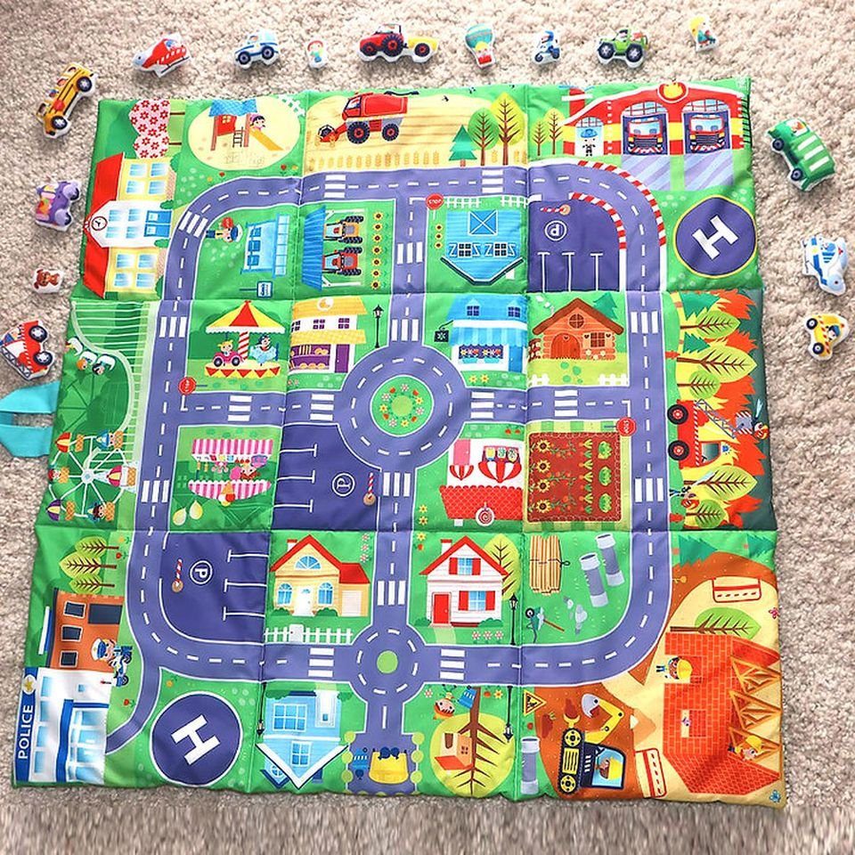 Kidifabrics Kreativset Nähset Straßenteppich Spielset mit Zubehör, (16-tlg), inkl. Nähanleitung